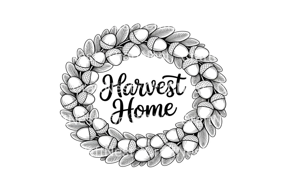 Harvest Blessed Season Wreaths Coloring Books - Image 3