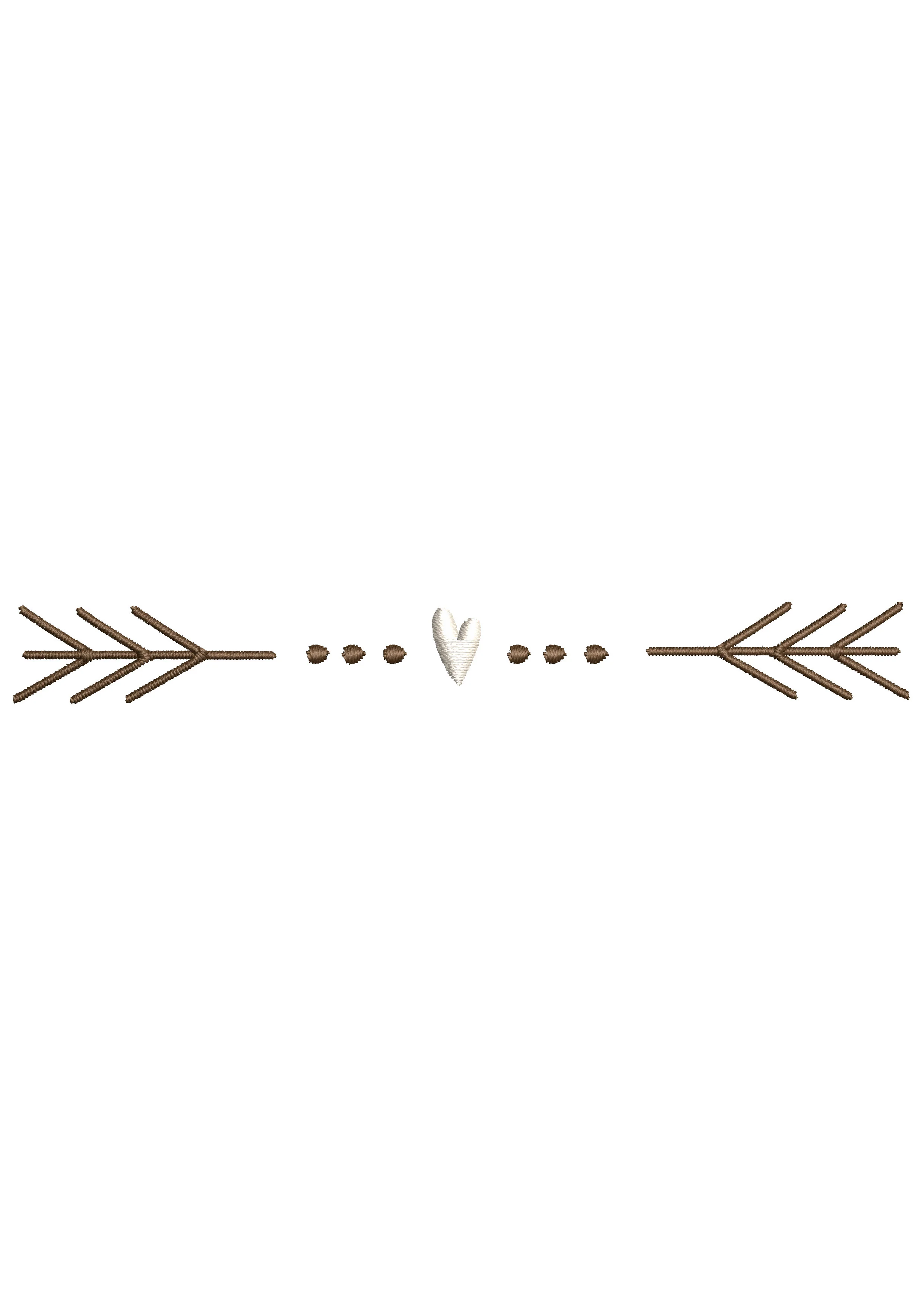 Heart Arrow Line Embroidery Design
