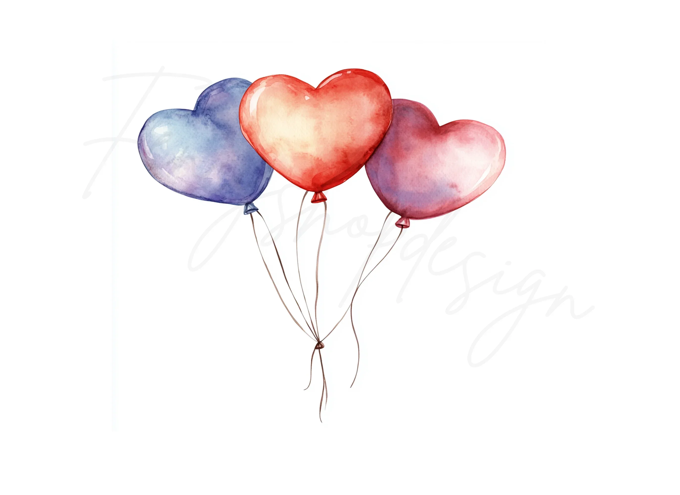 Heart Balloons Clipart Bundle - Image 2