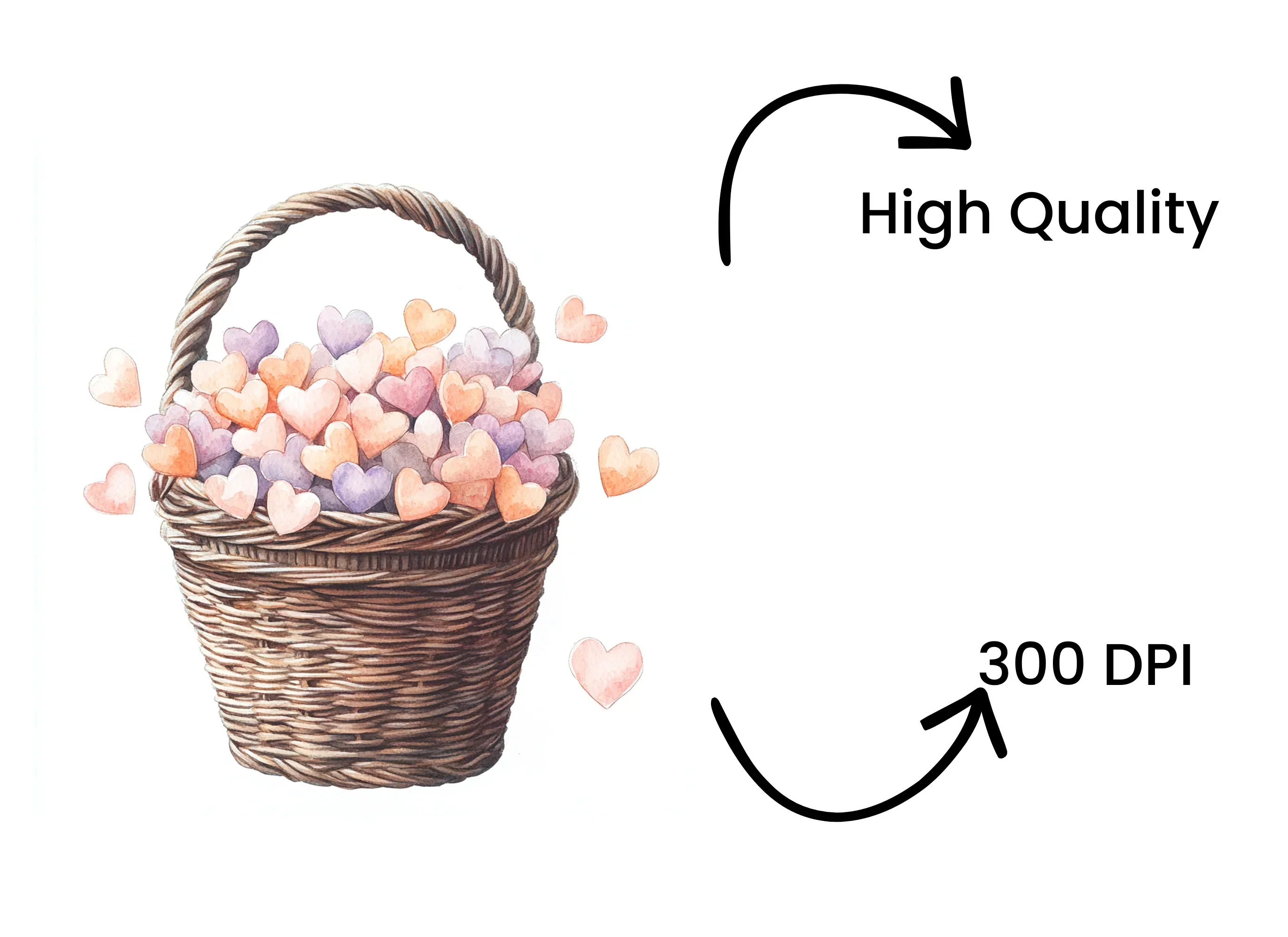 Heart Baskets Clipart Bundle - Image 4