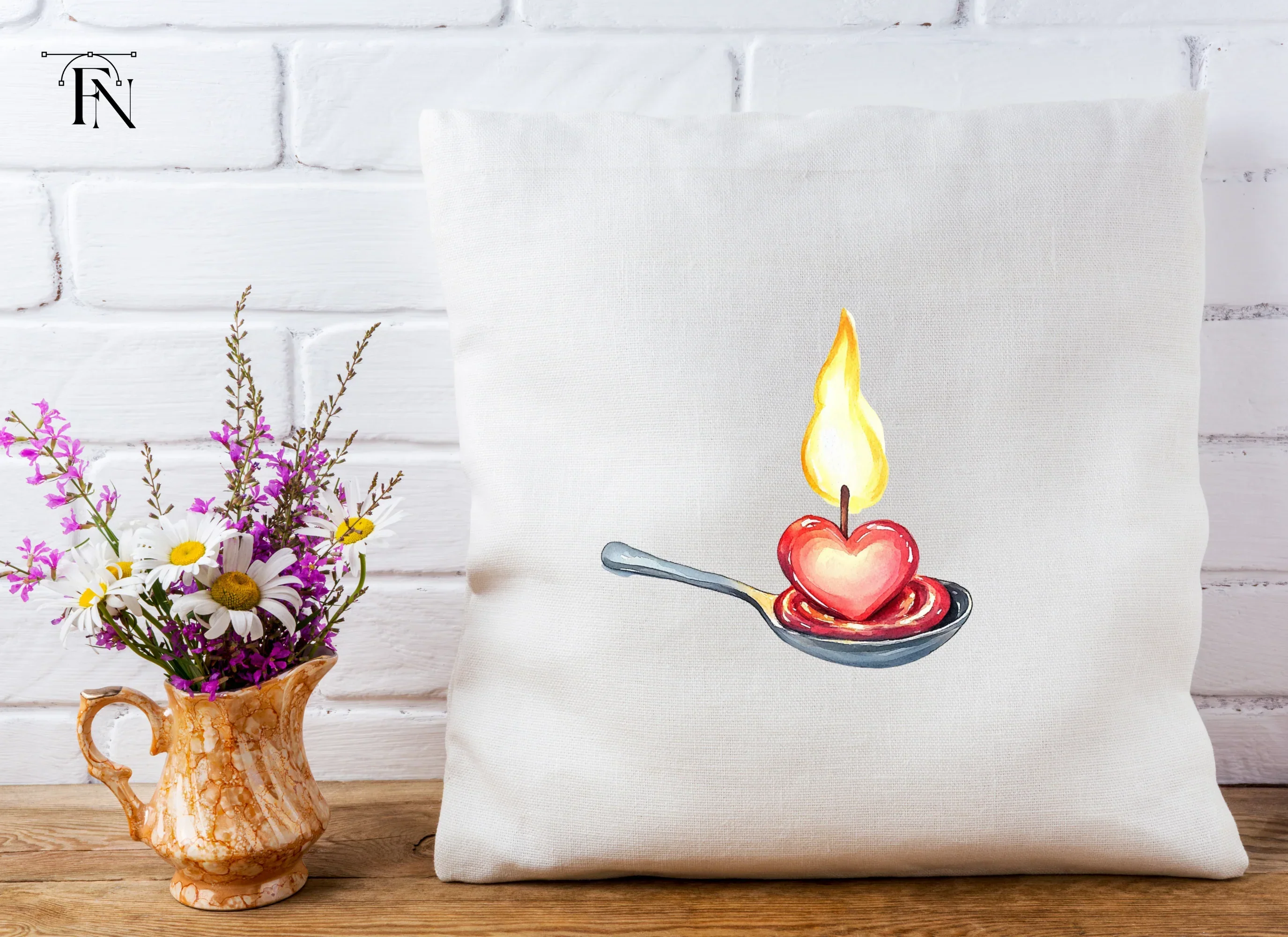 Heart Candle on Spoon Clipart Bundle - Image 5