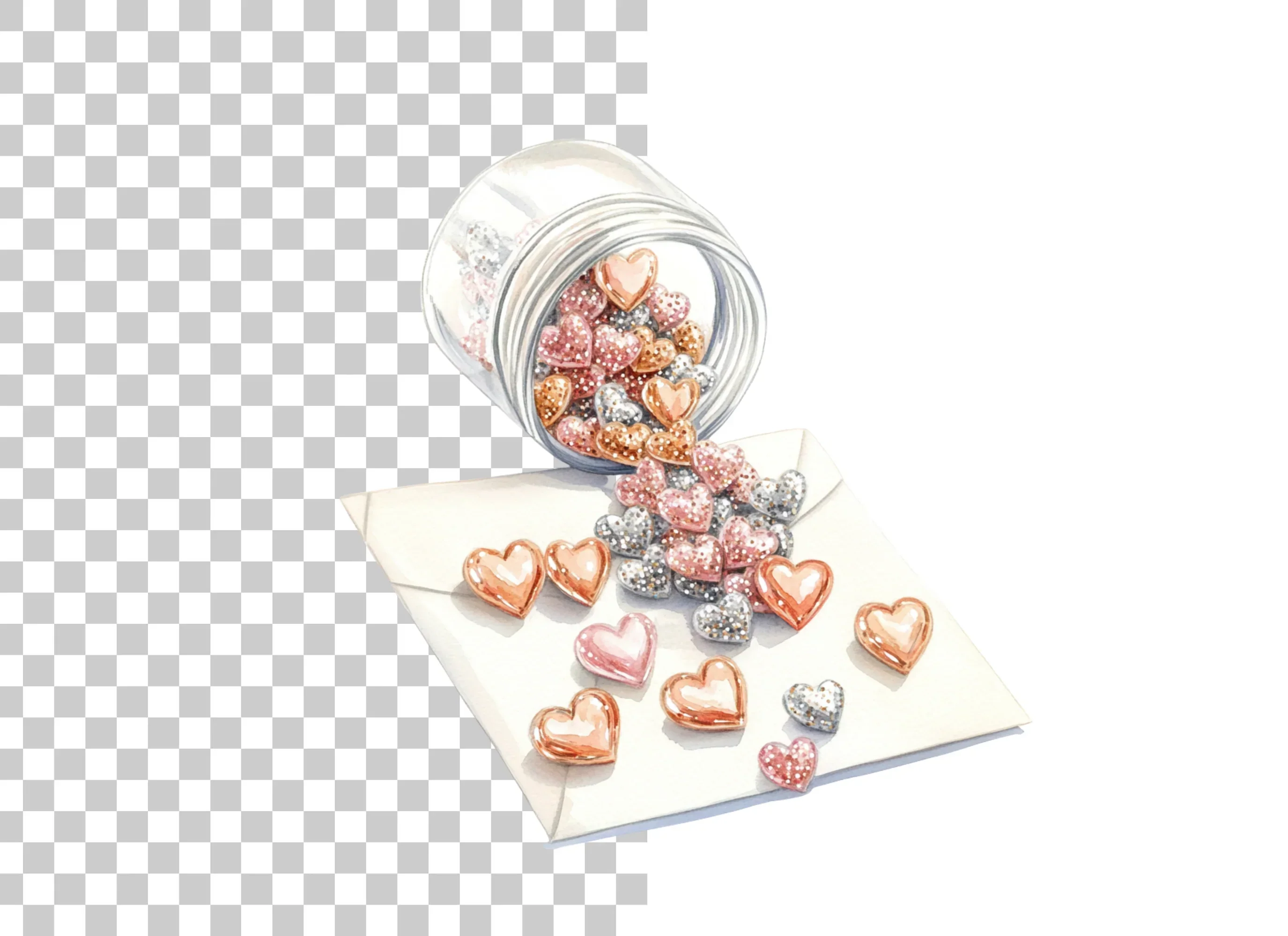 Heart Candy Jar Clipart Bundle - Image 2