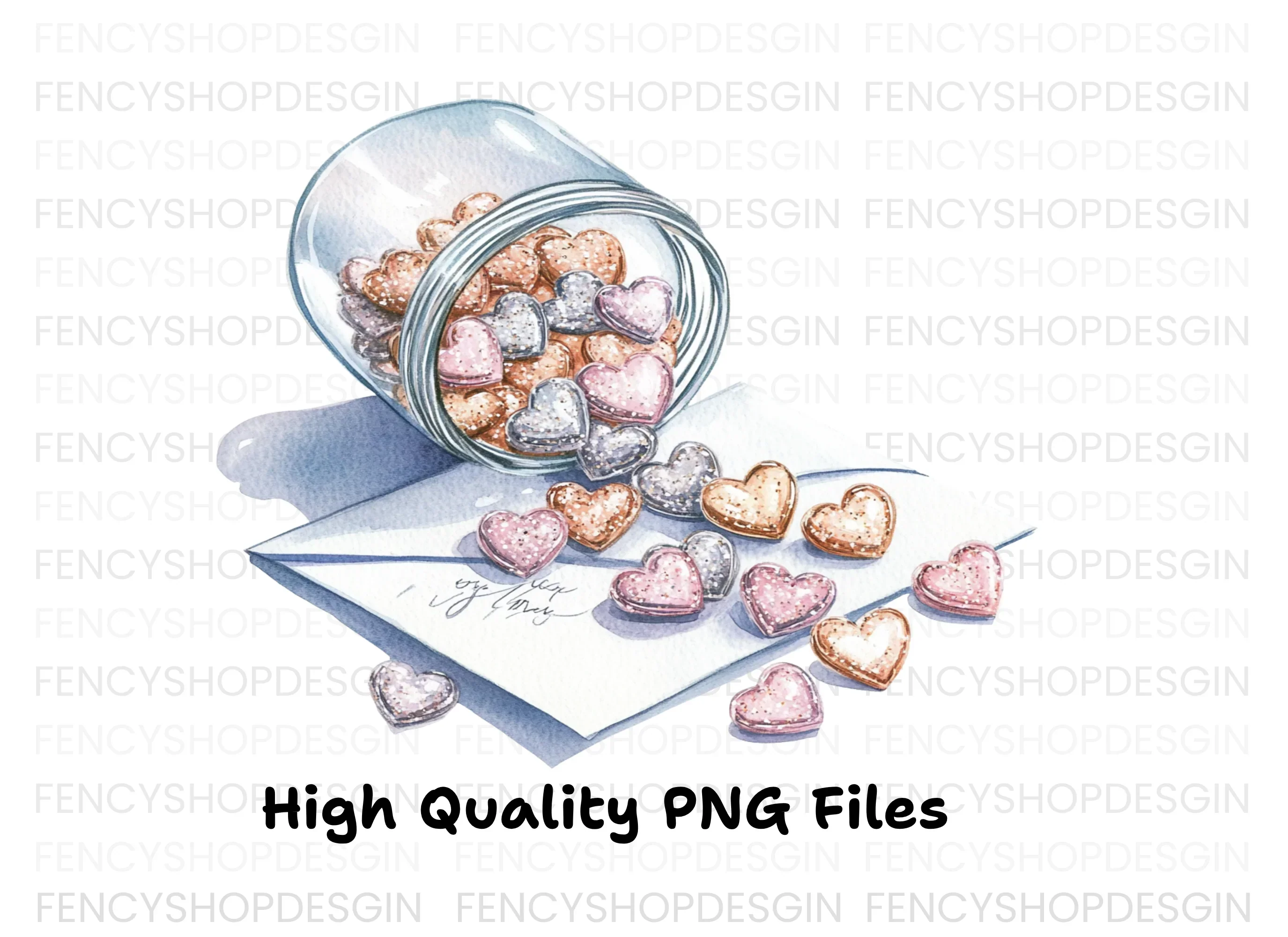 Heart Candy Jar Clipart Bundle - Image 3