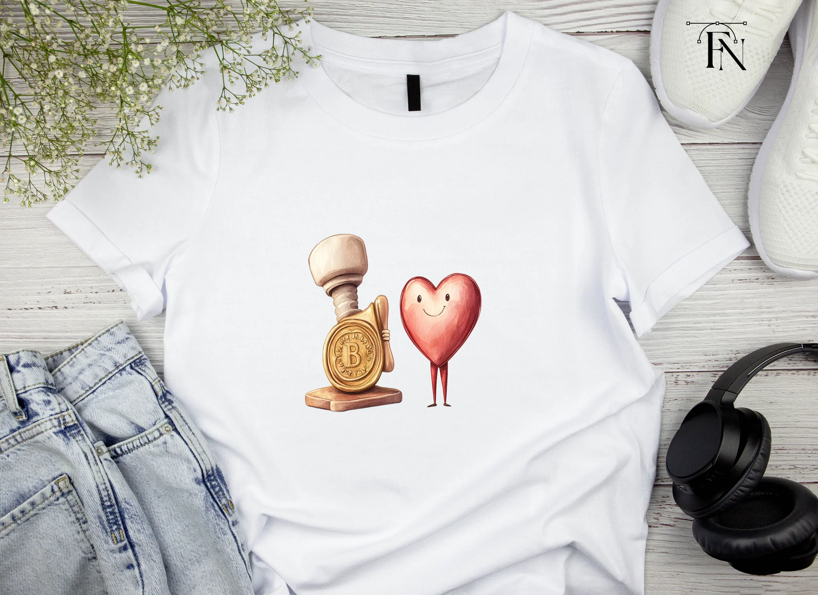 Heart Characters with Stamps Clipart Bundle - Image 5
