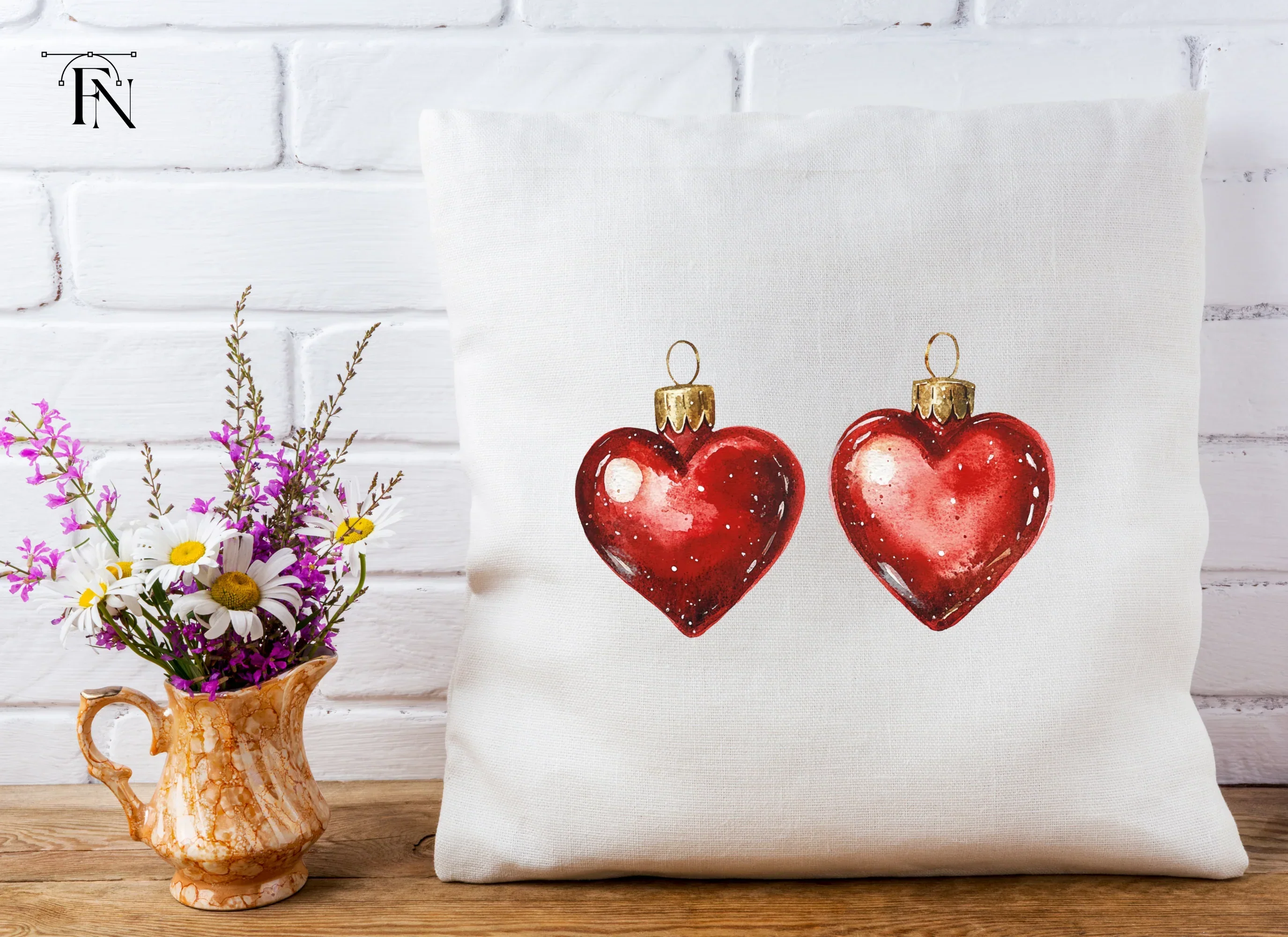 Heart Christmas Ornaments Clipart Bundle - Image 4