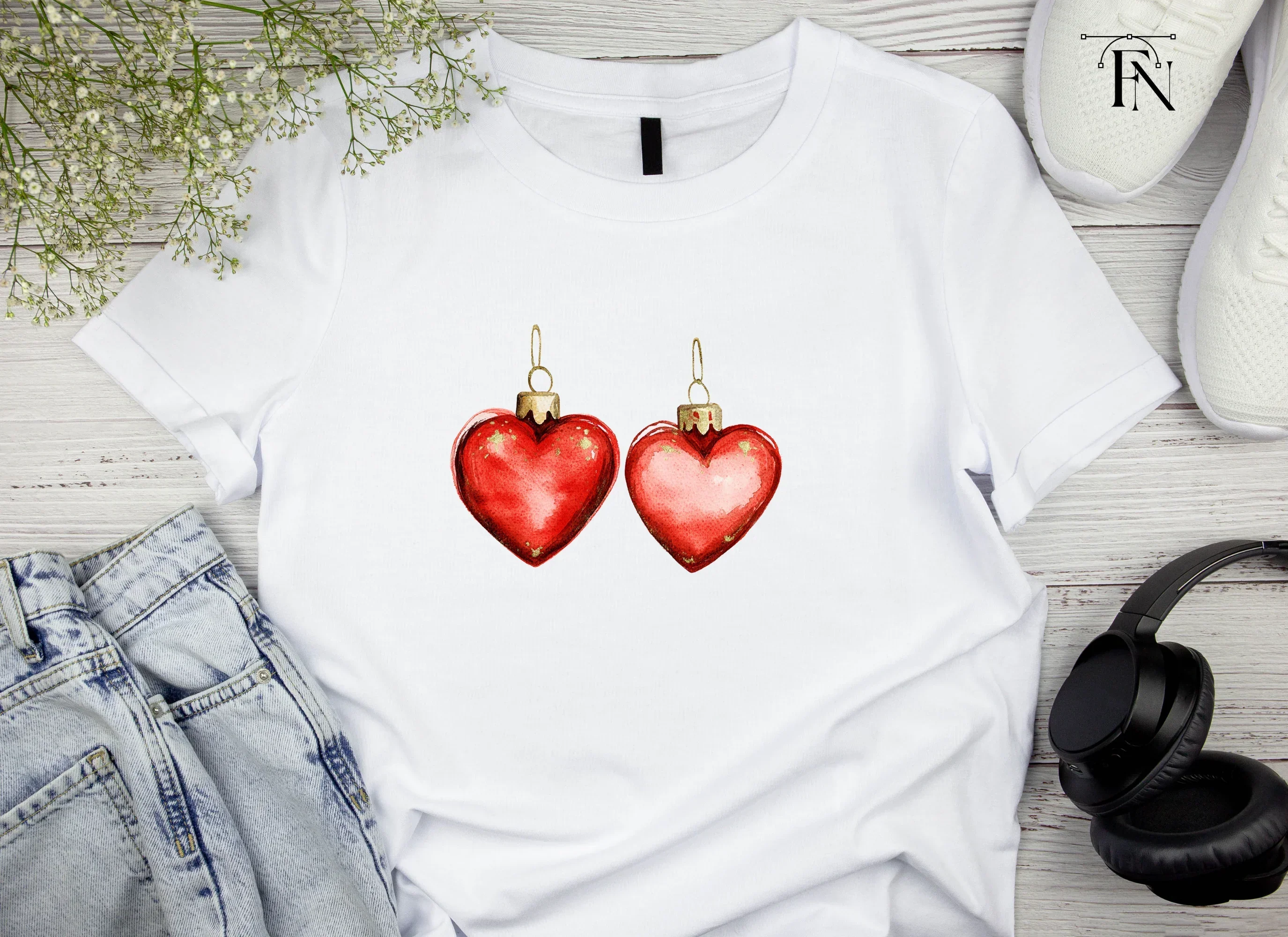 Heart Christmas Ornaments Clipart Bundle - Image 5