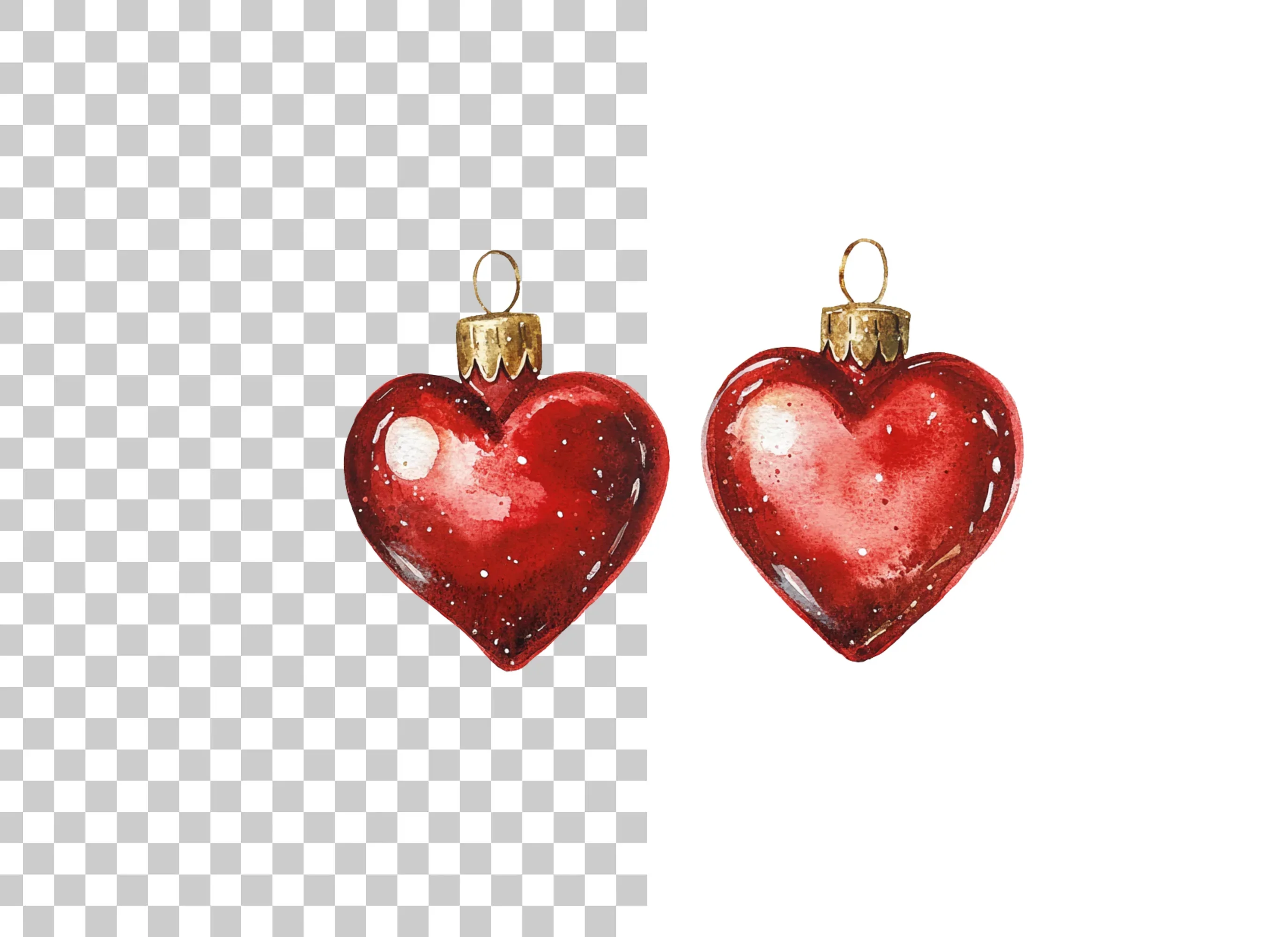 Heart Christmas Ornaments Clipart Bundle - Image 6