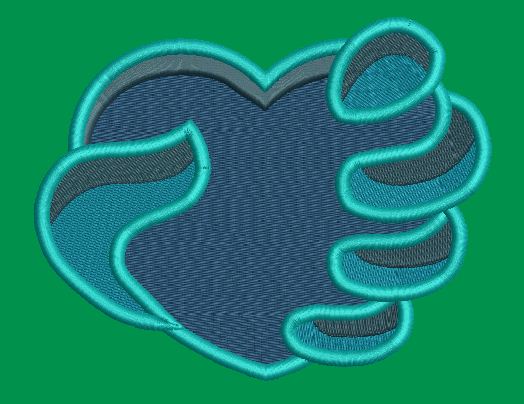 Heart Claw Emblem Embroidery Design