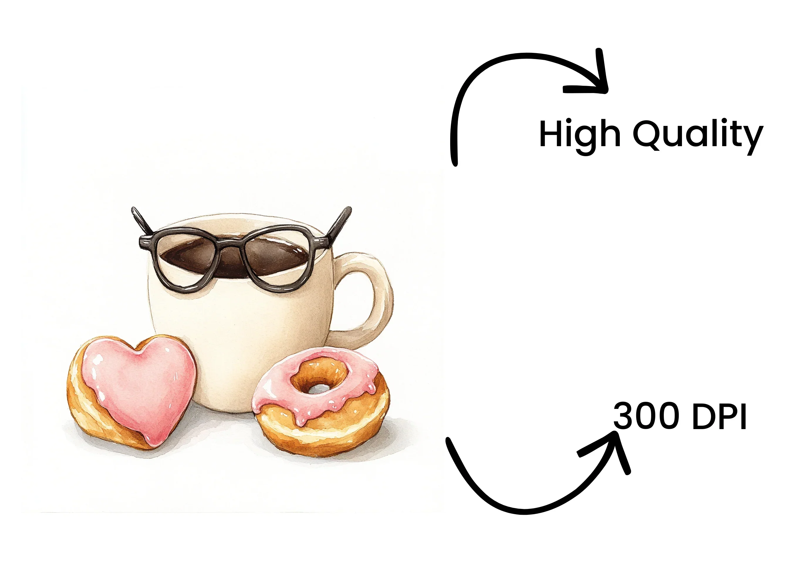 Heart Donut and Coffee Clipart Bundle - Image 4
