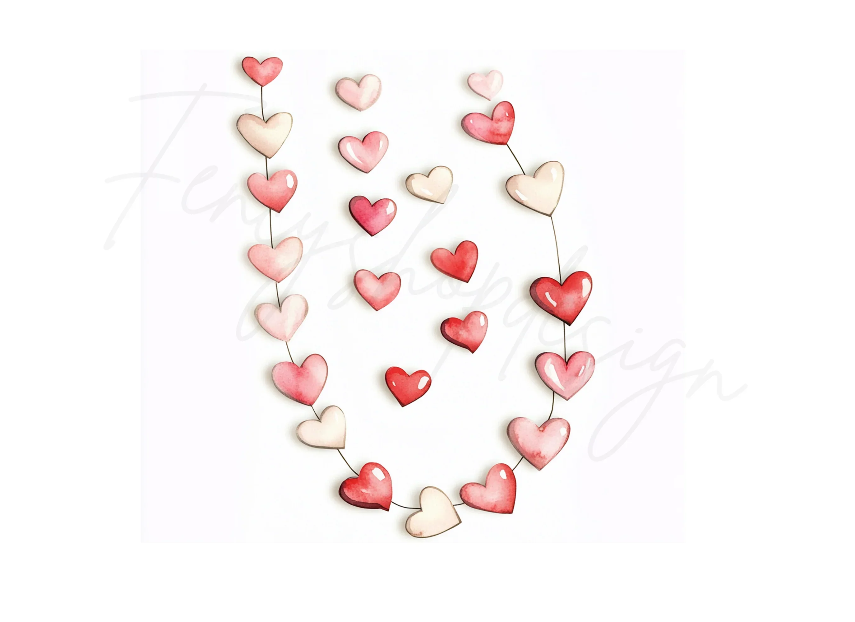 Heart Garland Clipart Bundle - Image 2