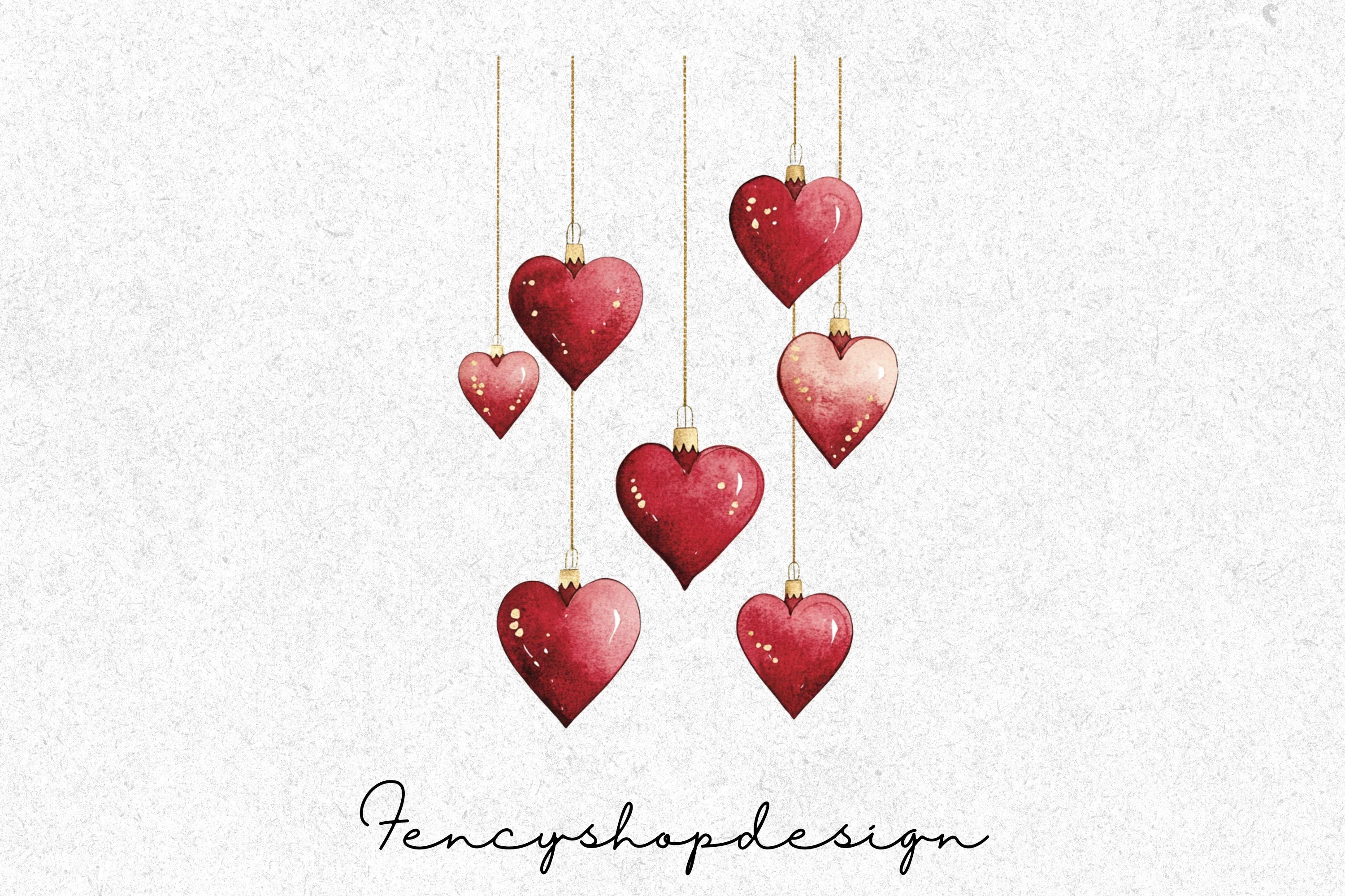 Heart Ornaments Clipart Bundle - Image 4