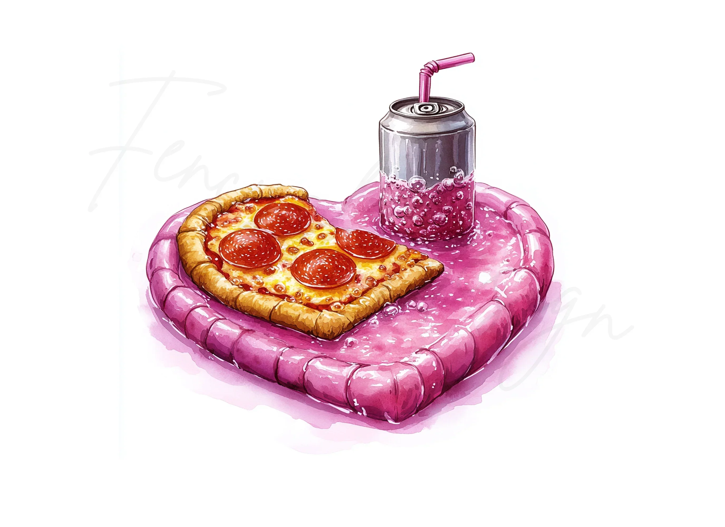 Heart Pizza and Soda Can Clipart Bundle - Image 3