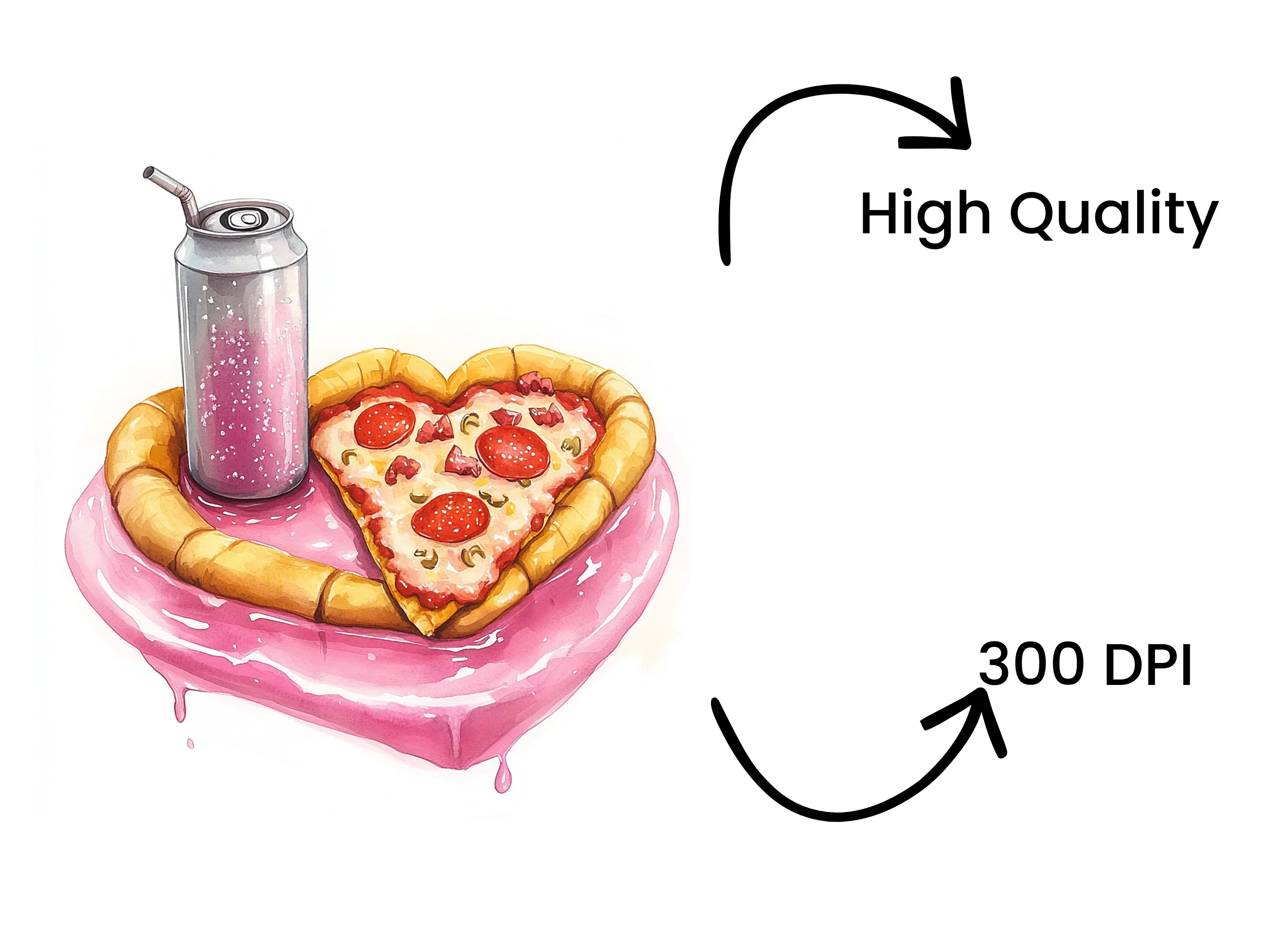 Heart Pizza and Soda Can Clipart Bundle - Image 4