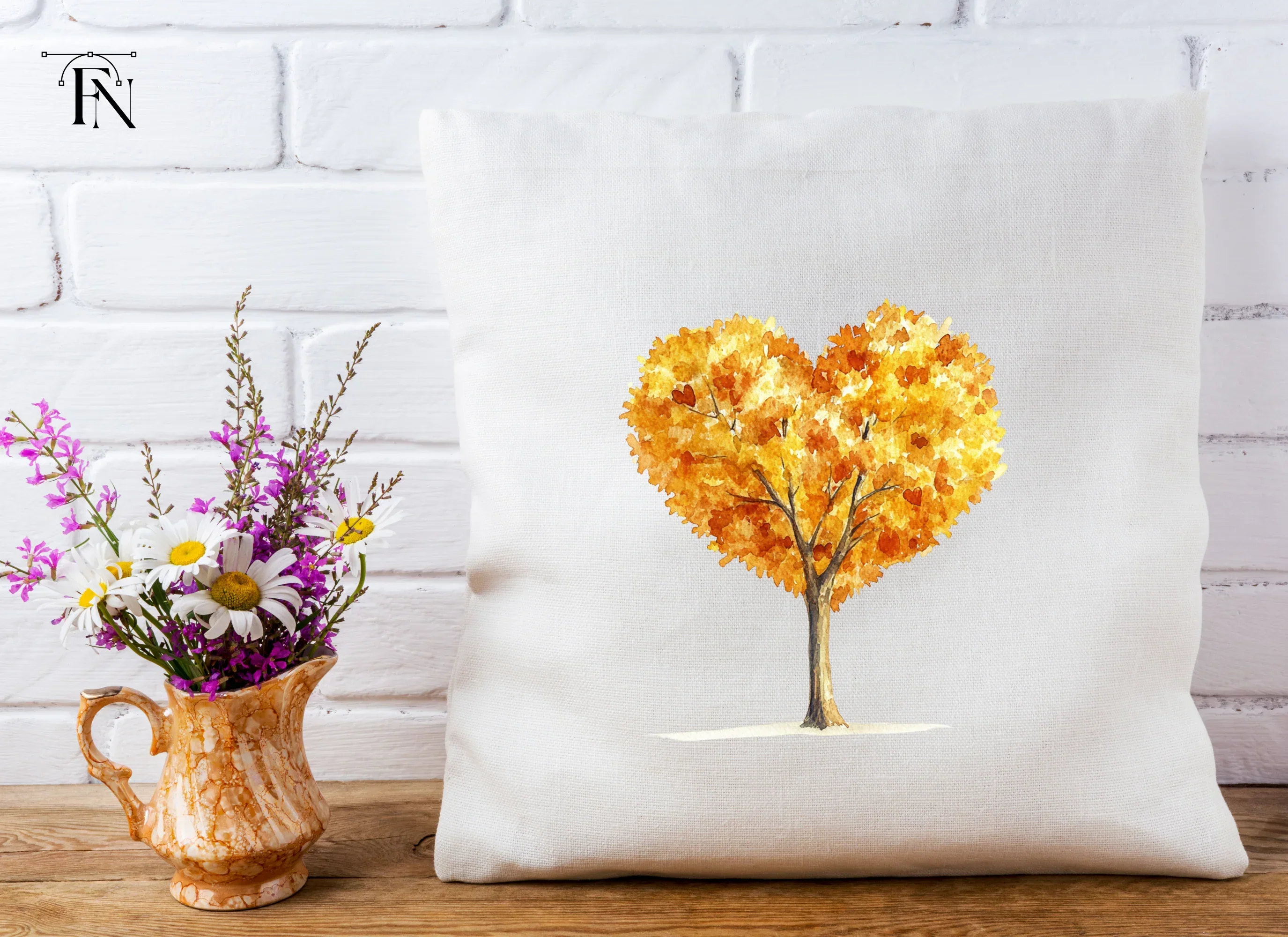 Heart Shaped Autumn Trees Clipart Bundle - Image 5
