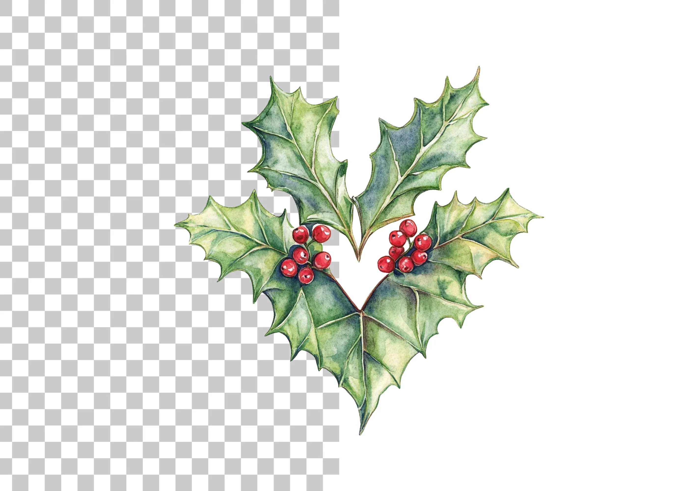 Heart Shaped Holly Berry Clipart Bundle - Image 2