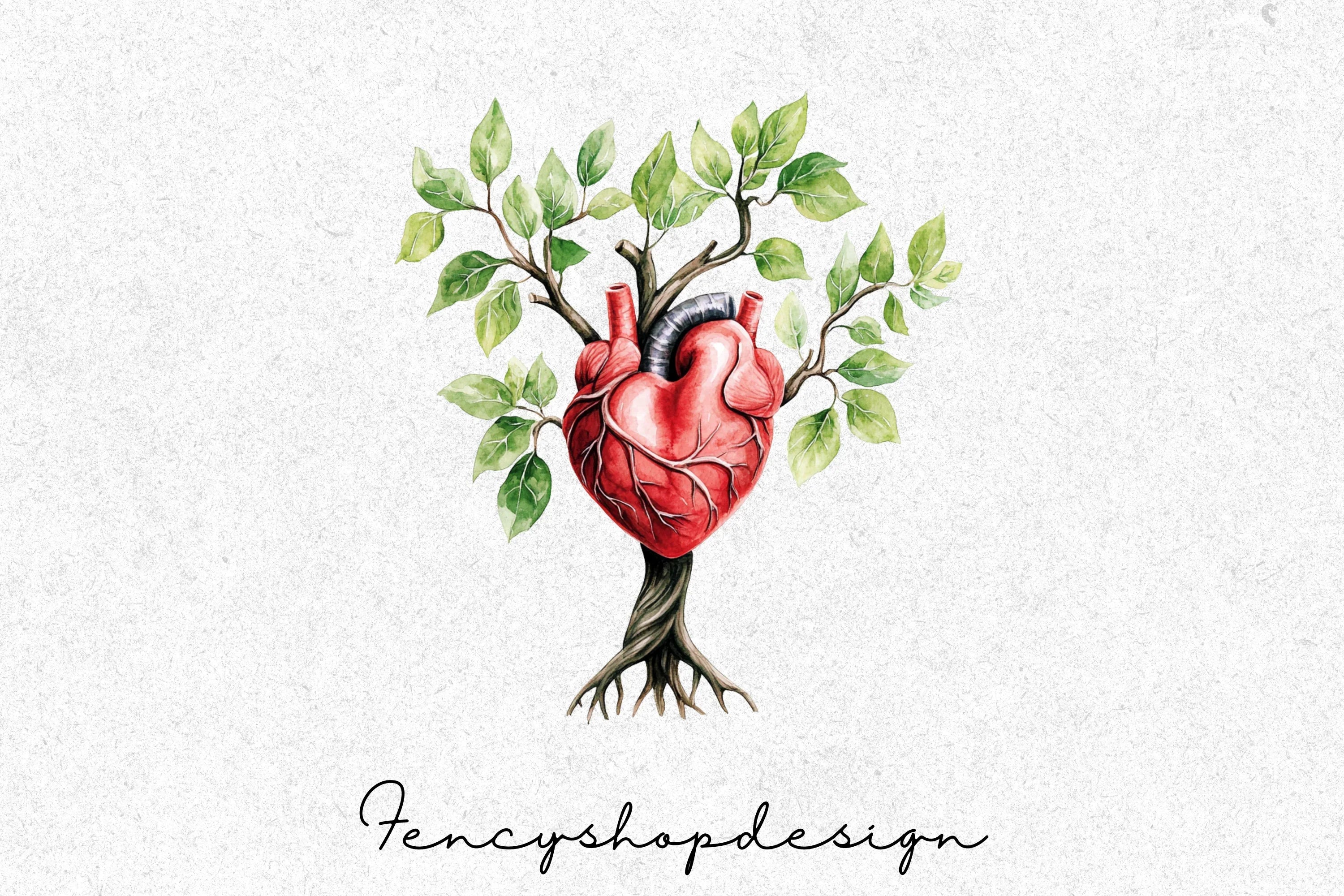 Heart Tree Clipart Bundle - Image 7