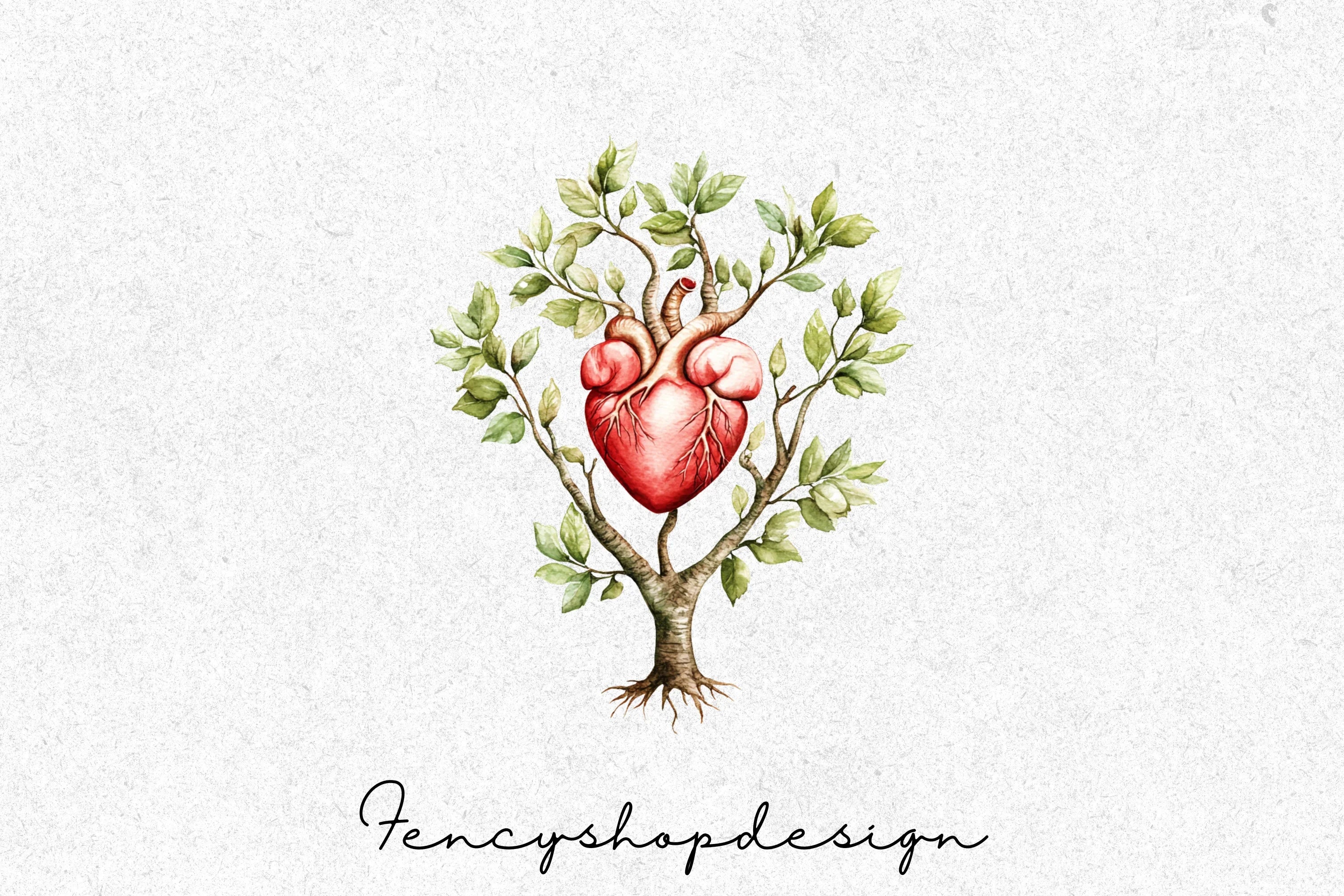 Heart Tree Clipart Bundle - Image 8