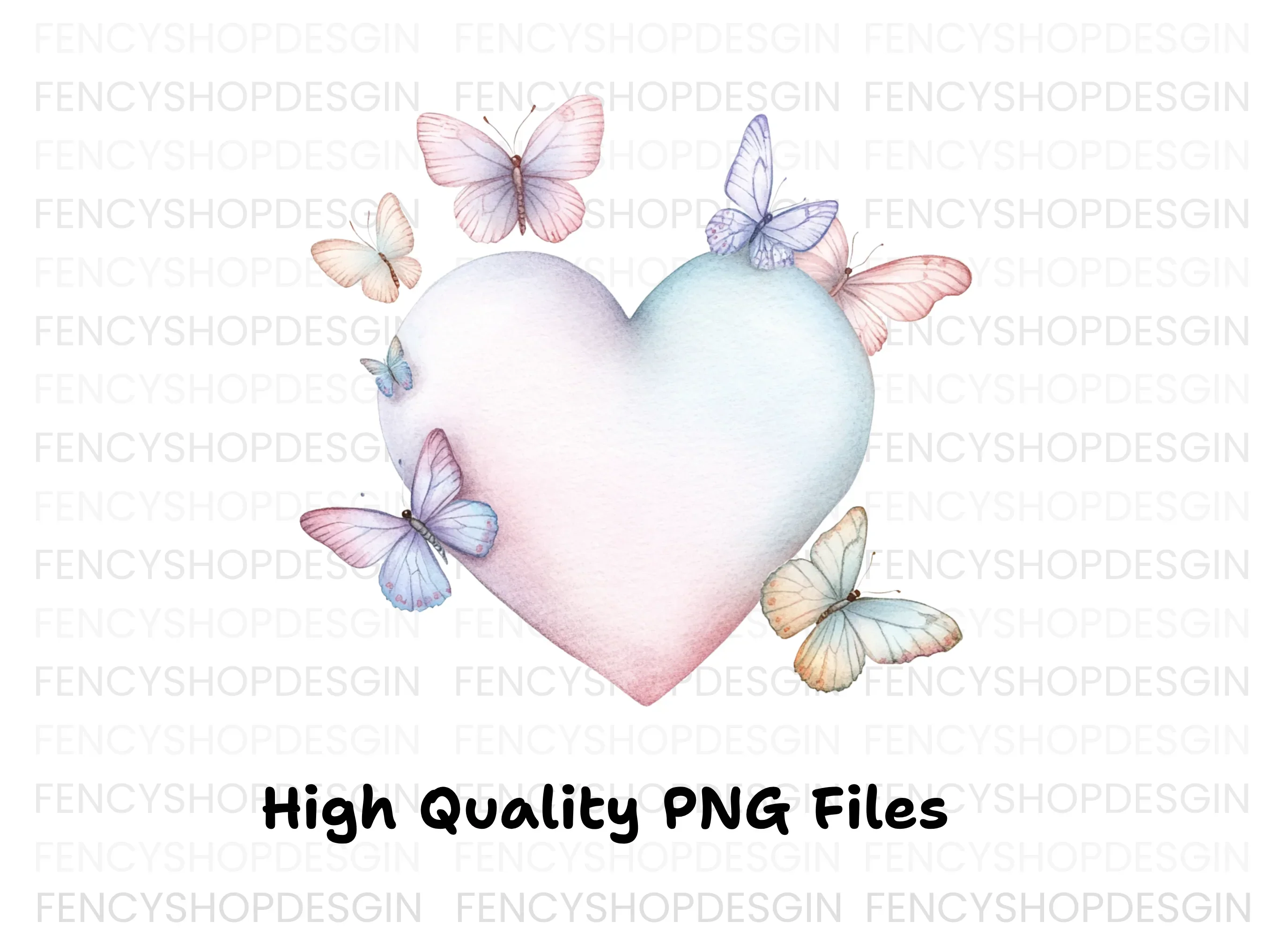 Hearts and Butterflies Clipart Bundle - Image 2