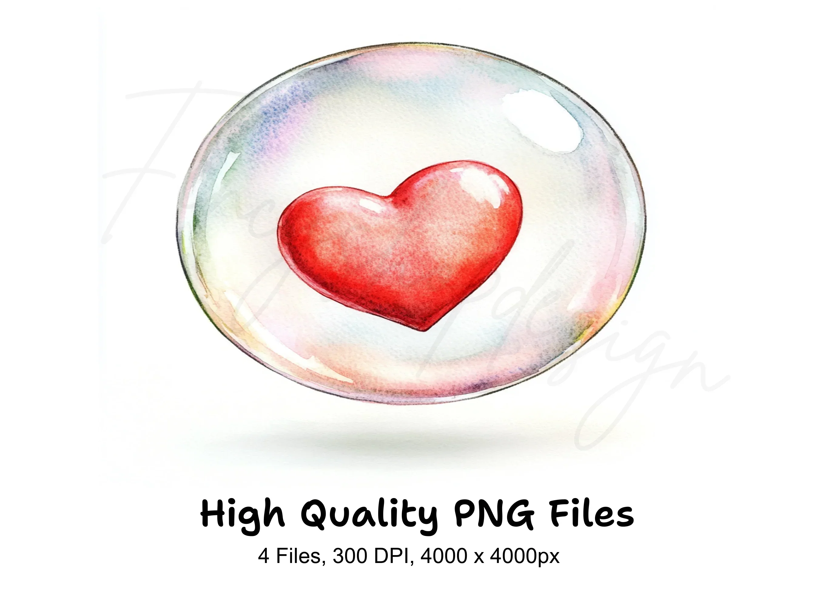 Hearts in Bubbles Clipart Bundle