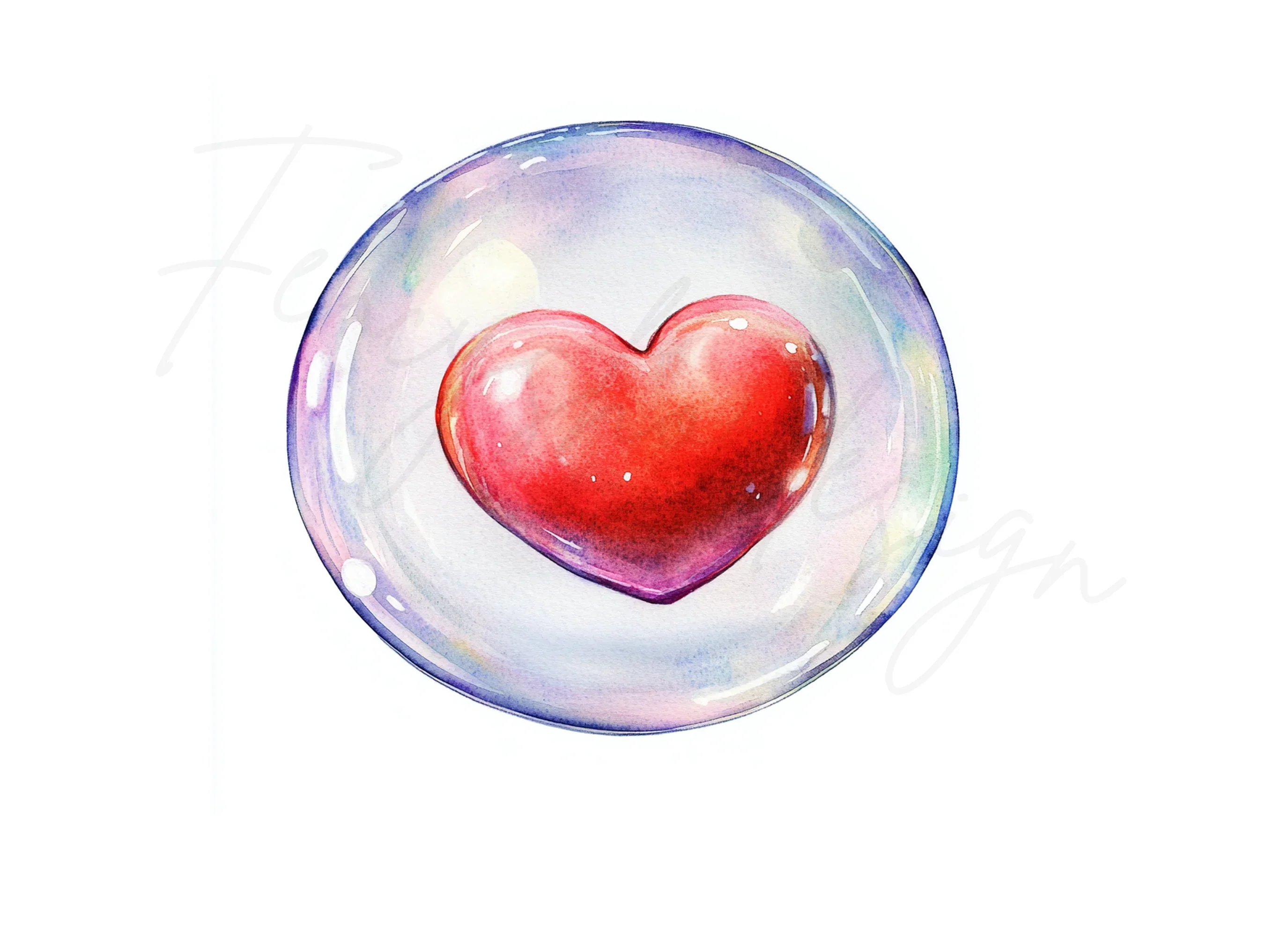 Hearts in Bubbles Clipart Bundle - Image 3