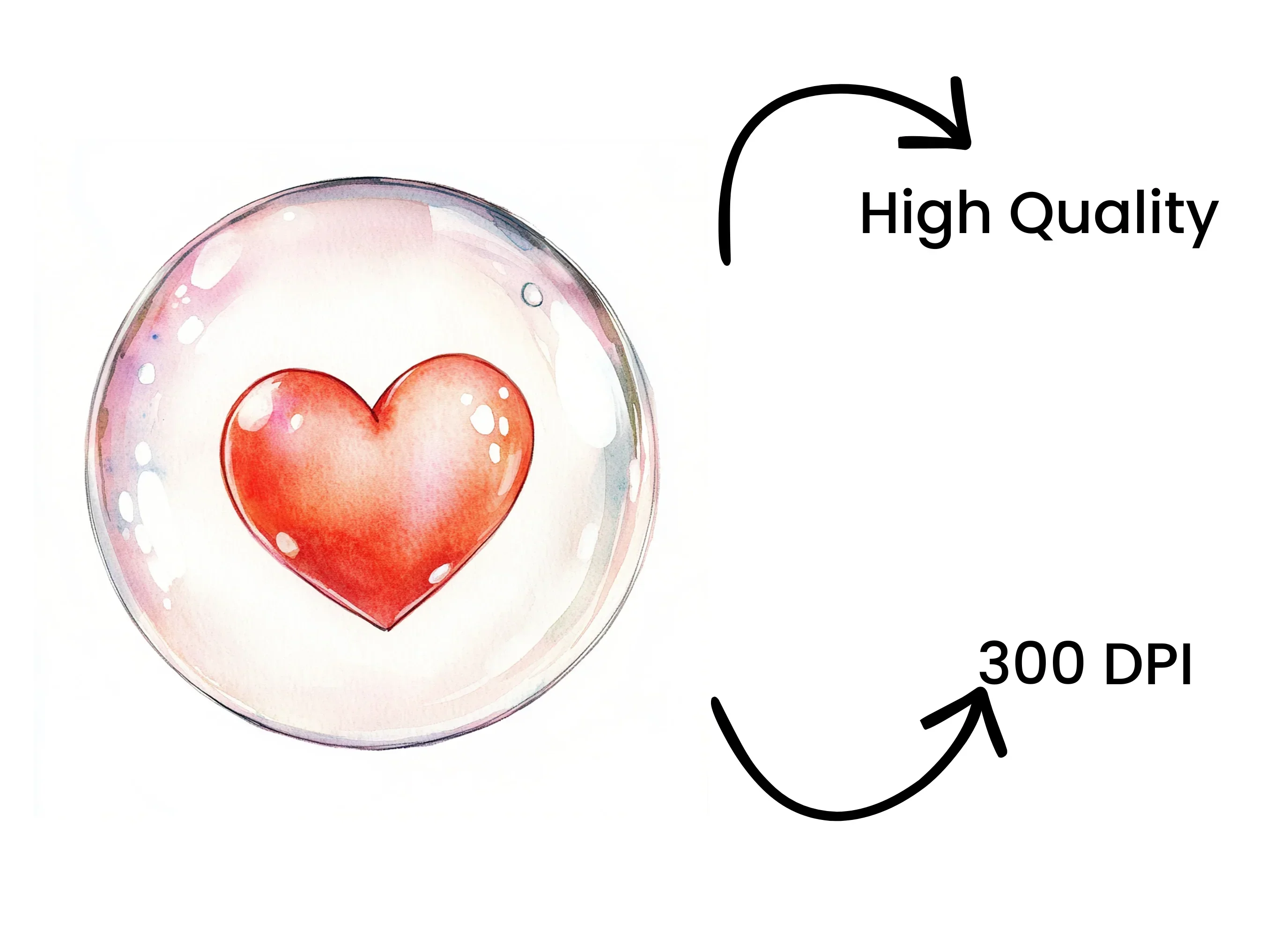 Hearts in Bubbles Clipart Bundle - Image 4