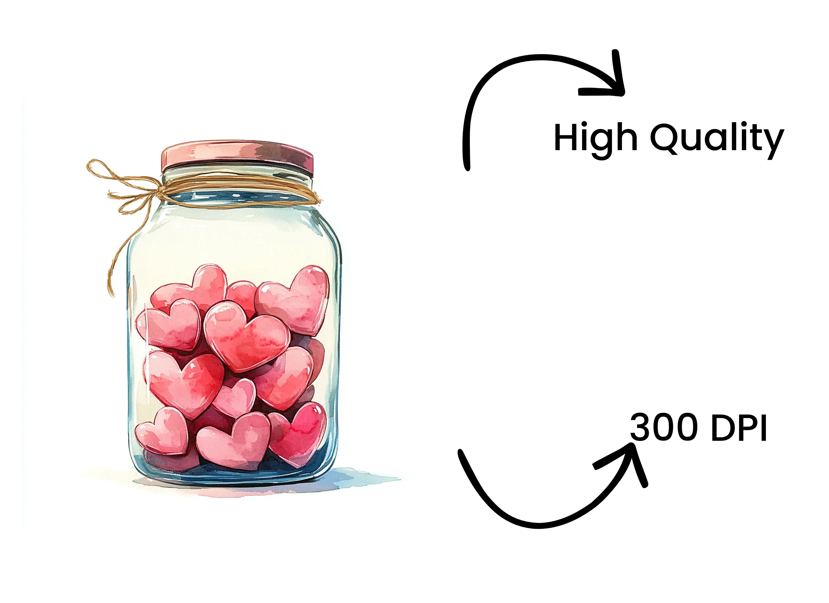 Hearts in Jars Clipart Bundle - Image 4