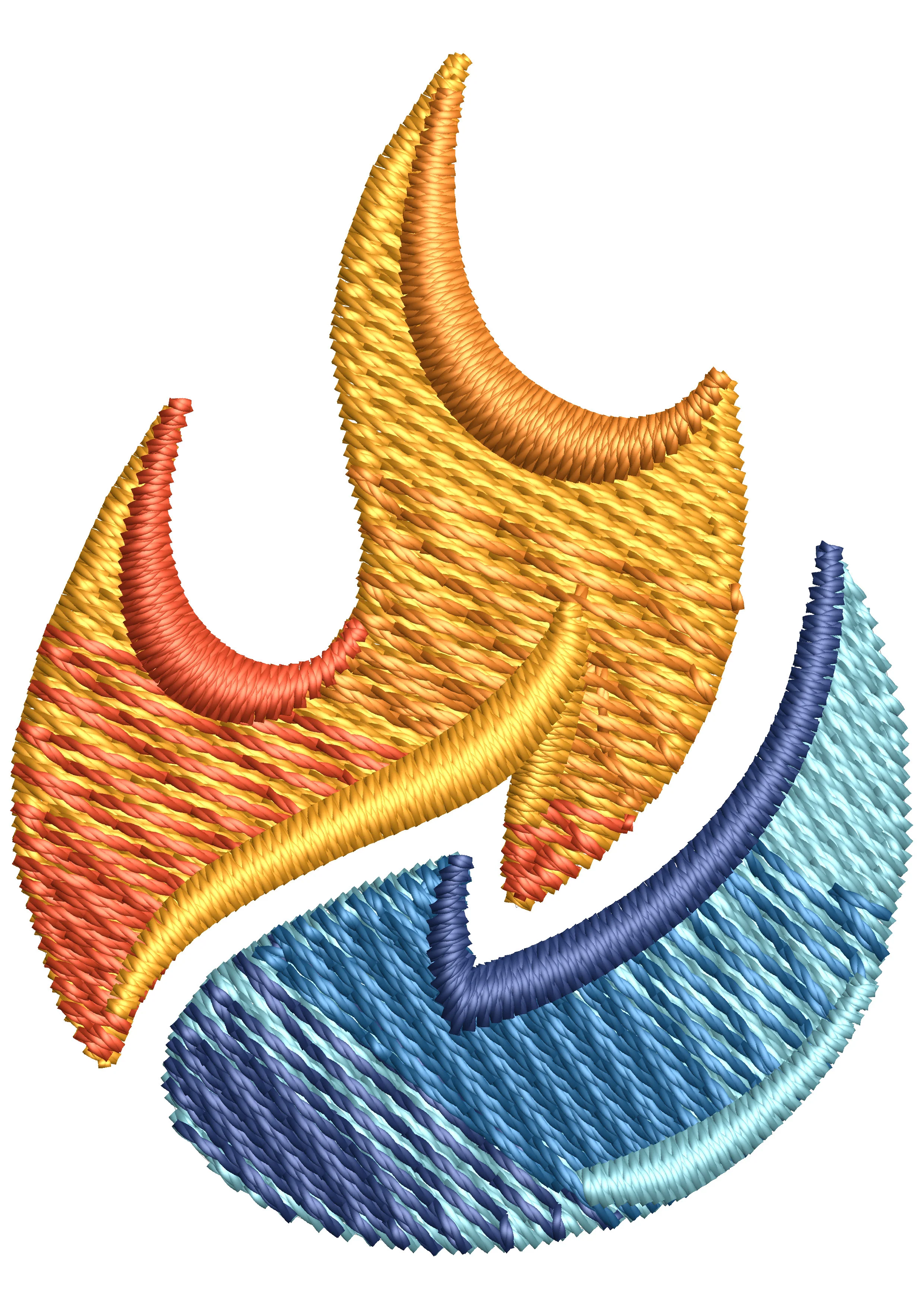Heat Flame Embroidery Design