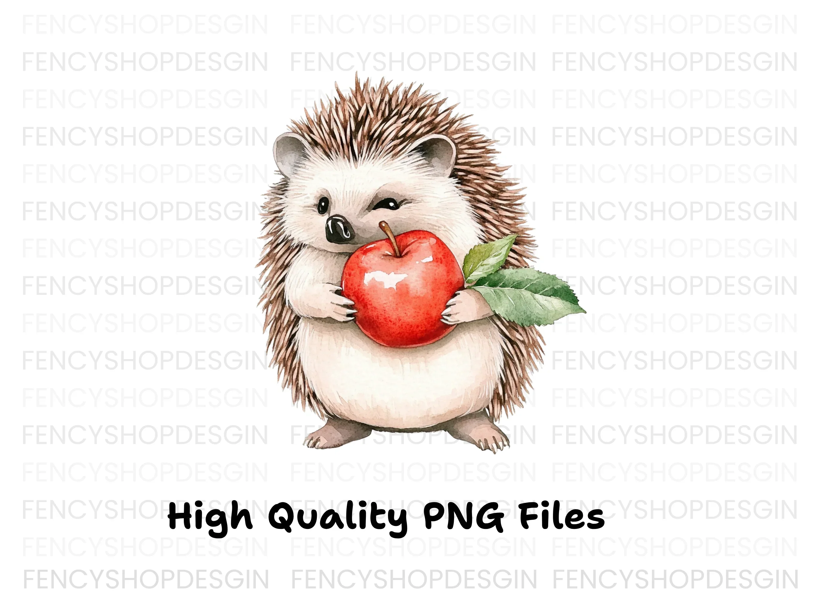 Hedgehog and Apple Clipart Bundle - Image 2