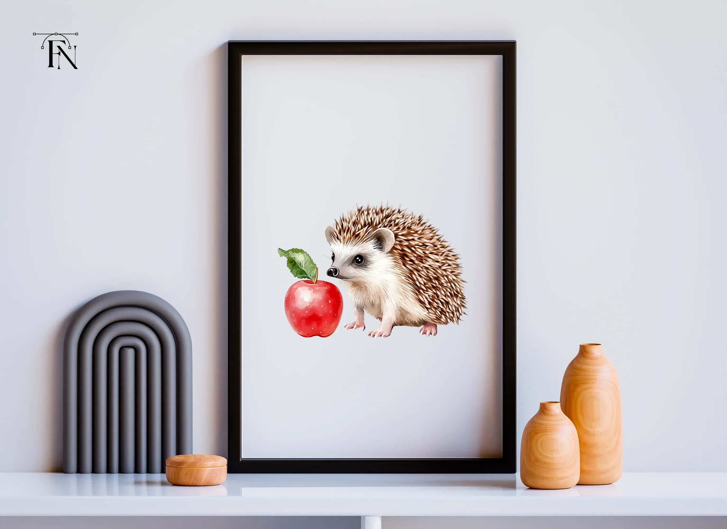 Hedgehog and Apple Clipart Bundle - Image 3