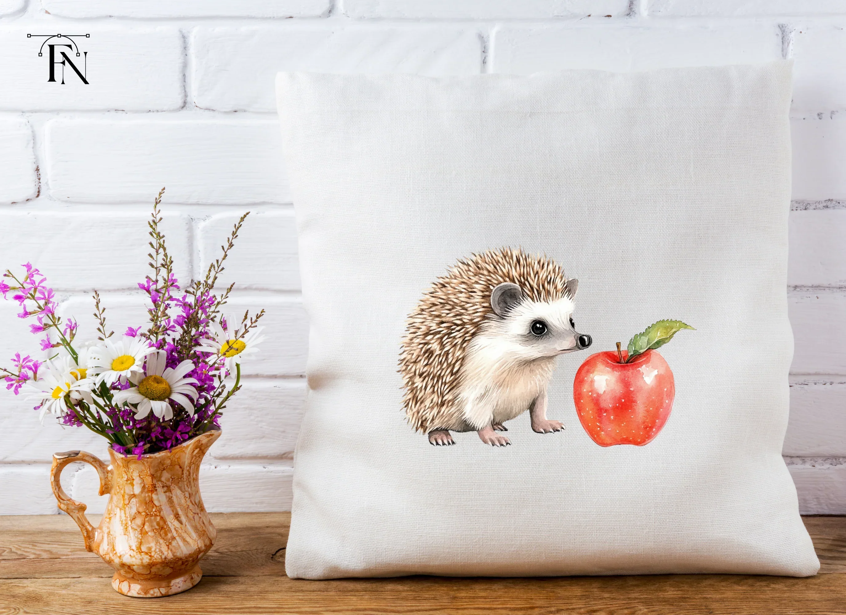 Hedgehog and Apple Clipart Bundle - Image 4