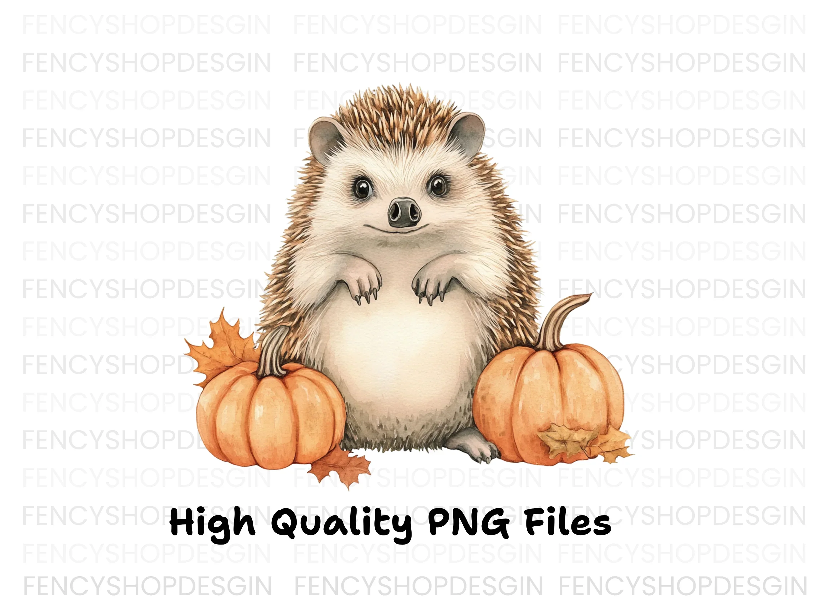 Hedgehog and Pumpkins Fall Clipart Bundle - Image 3