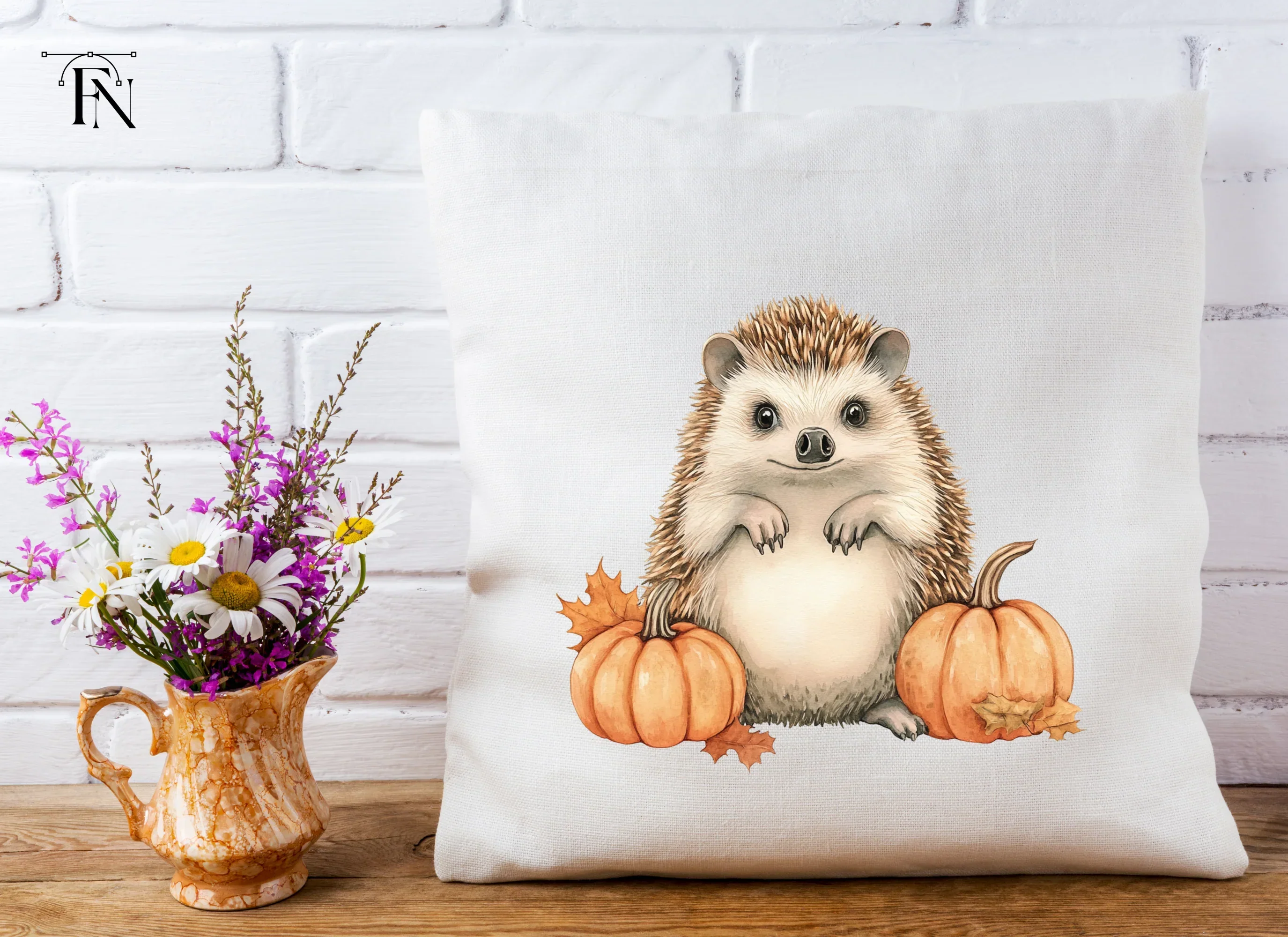 Hedgehog and Pumpkins Fall Clipart Bundle - Image 5