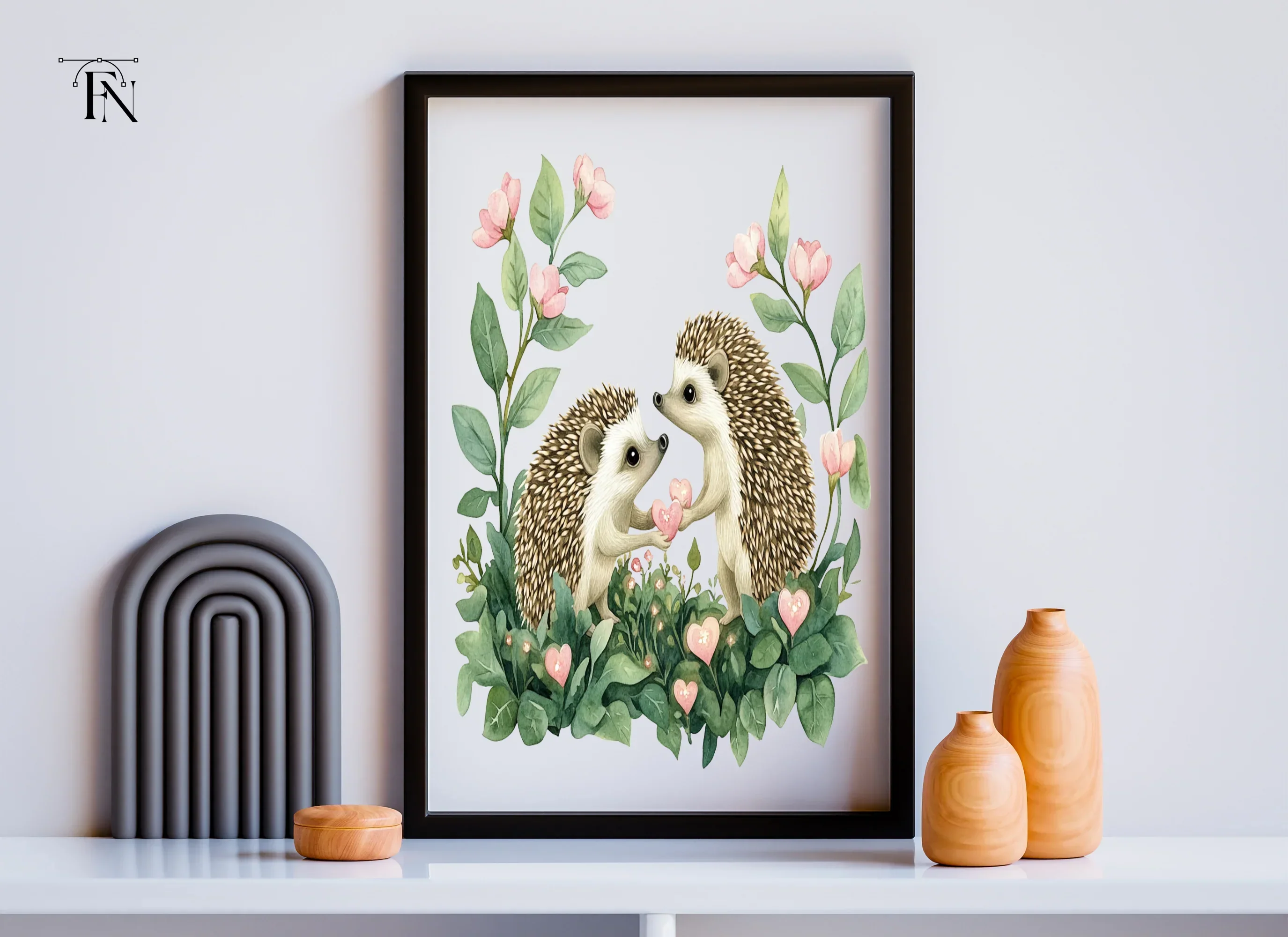 Hedgehog Love with Hearts Clipart Bundle - Image 3