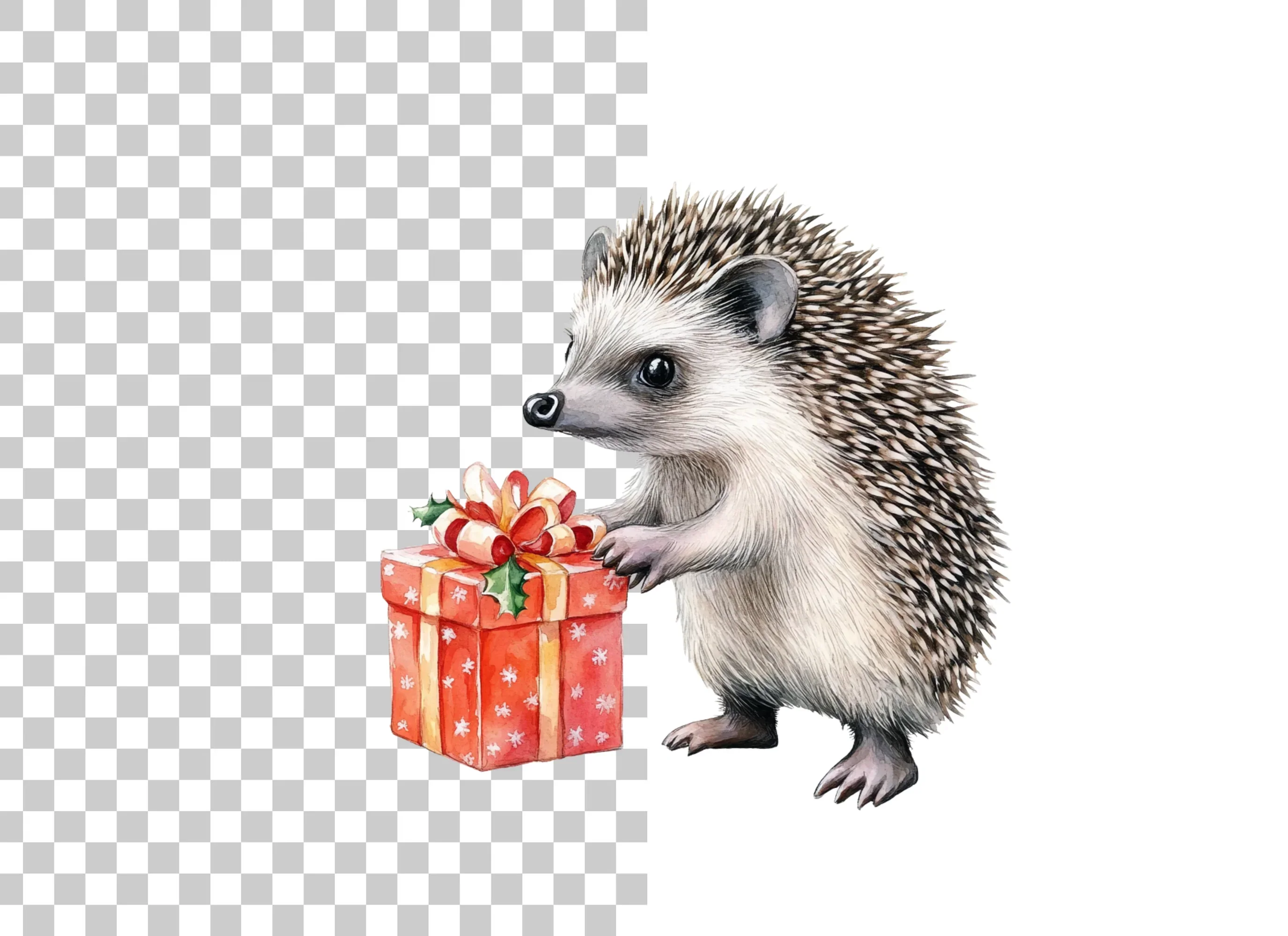 Hedgehog with Orange Gift Box Clipart Bundle - Image 6