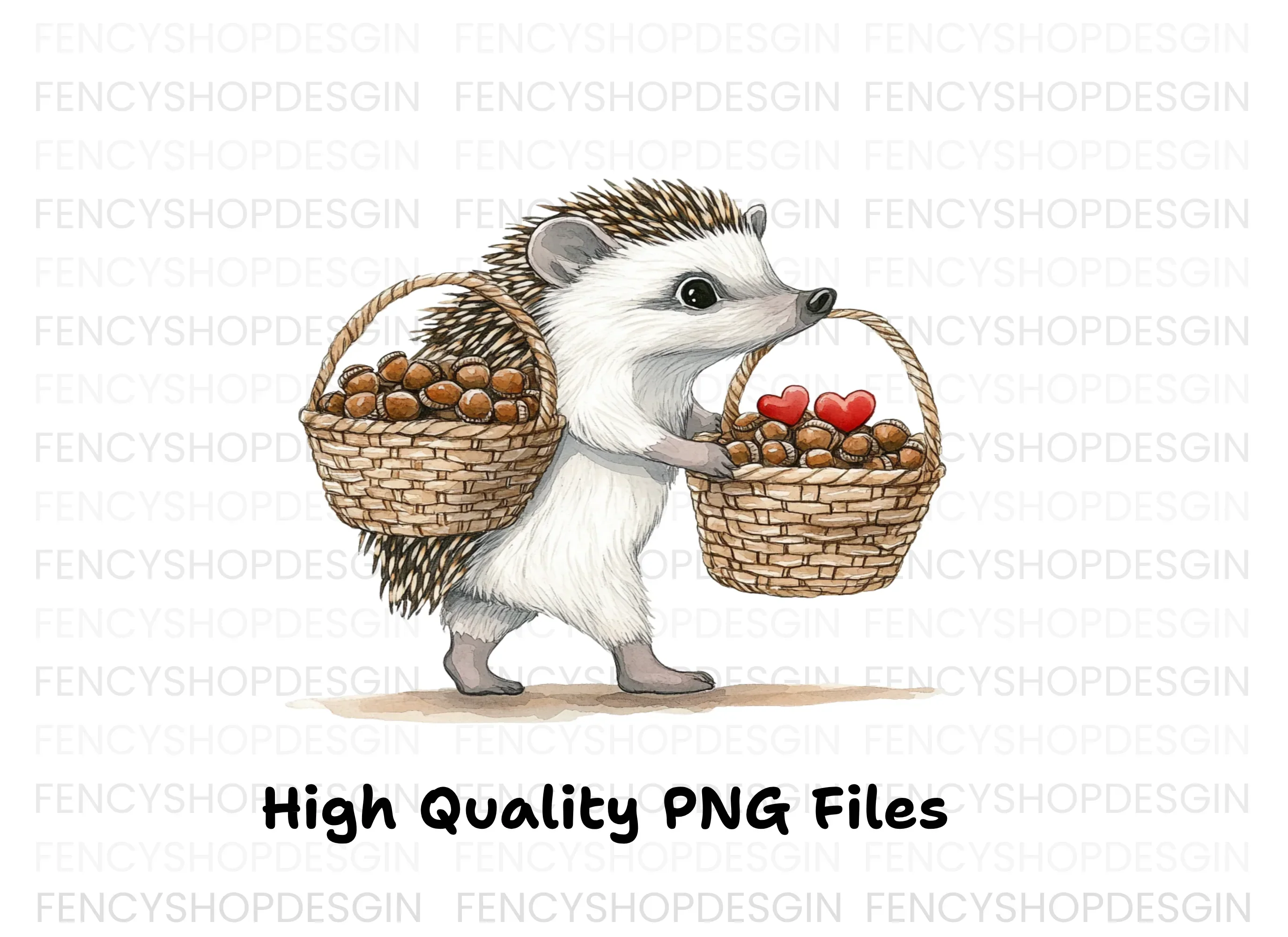 Hedgehogs Carrying Baskets Clipart Bundle - Image 2