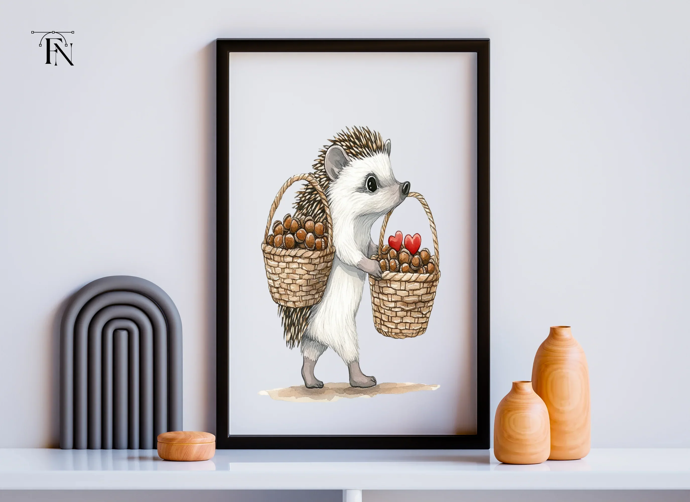 Hedgehogs Carrying Baskets Clipart Bundle - Image 4