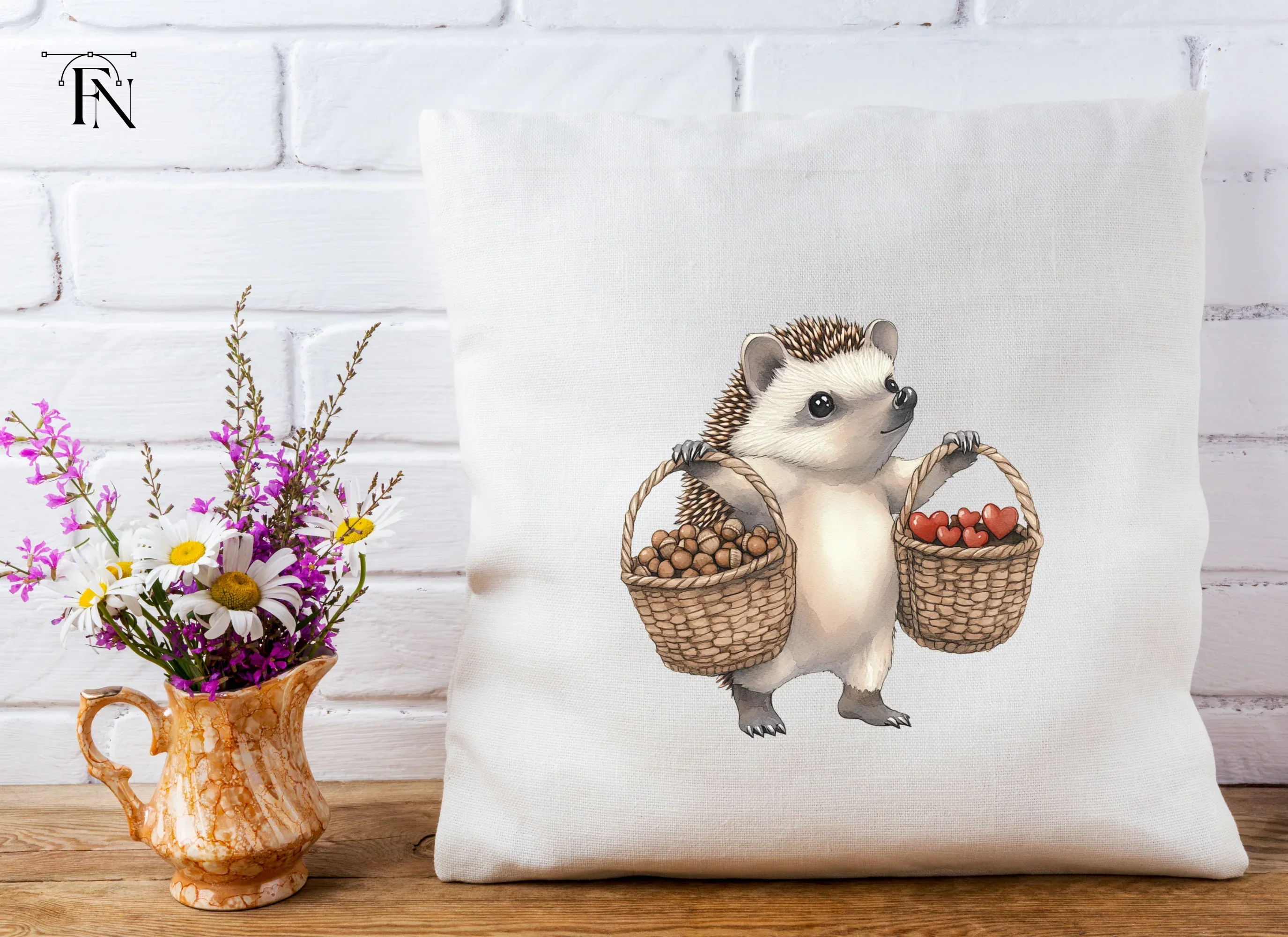 Hedgehogs Carrying Baskets Clipart Bundle - Image 5