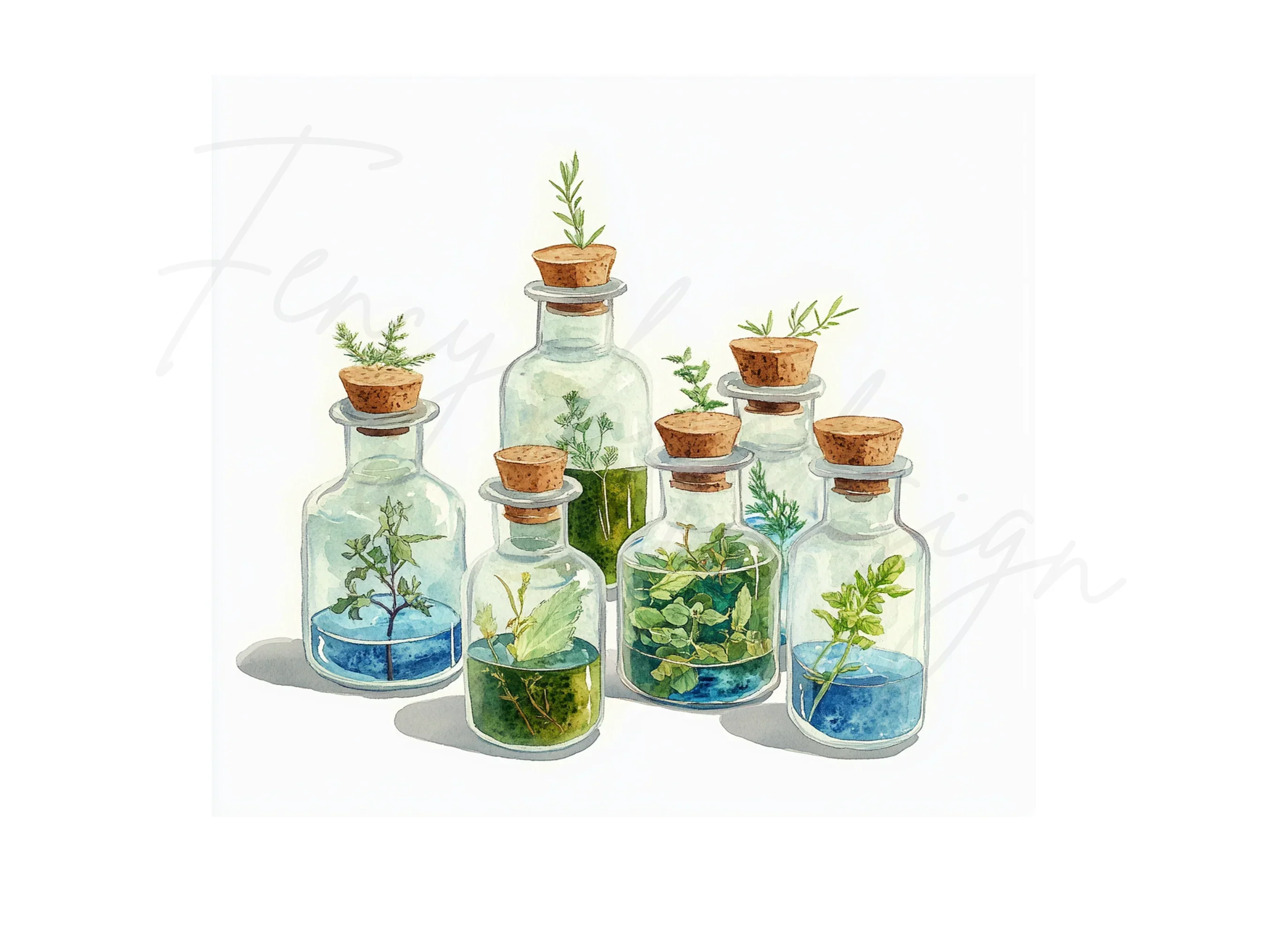 Herbal Glass Bottles Clipart Bundle - Image 2