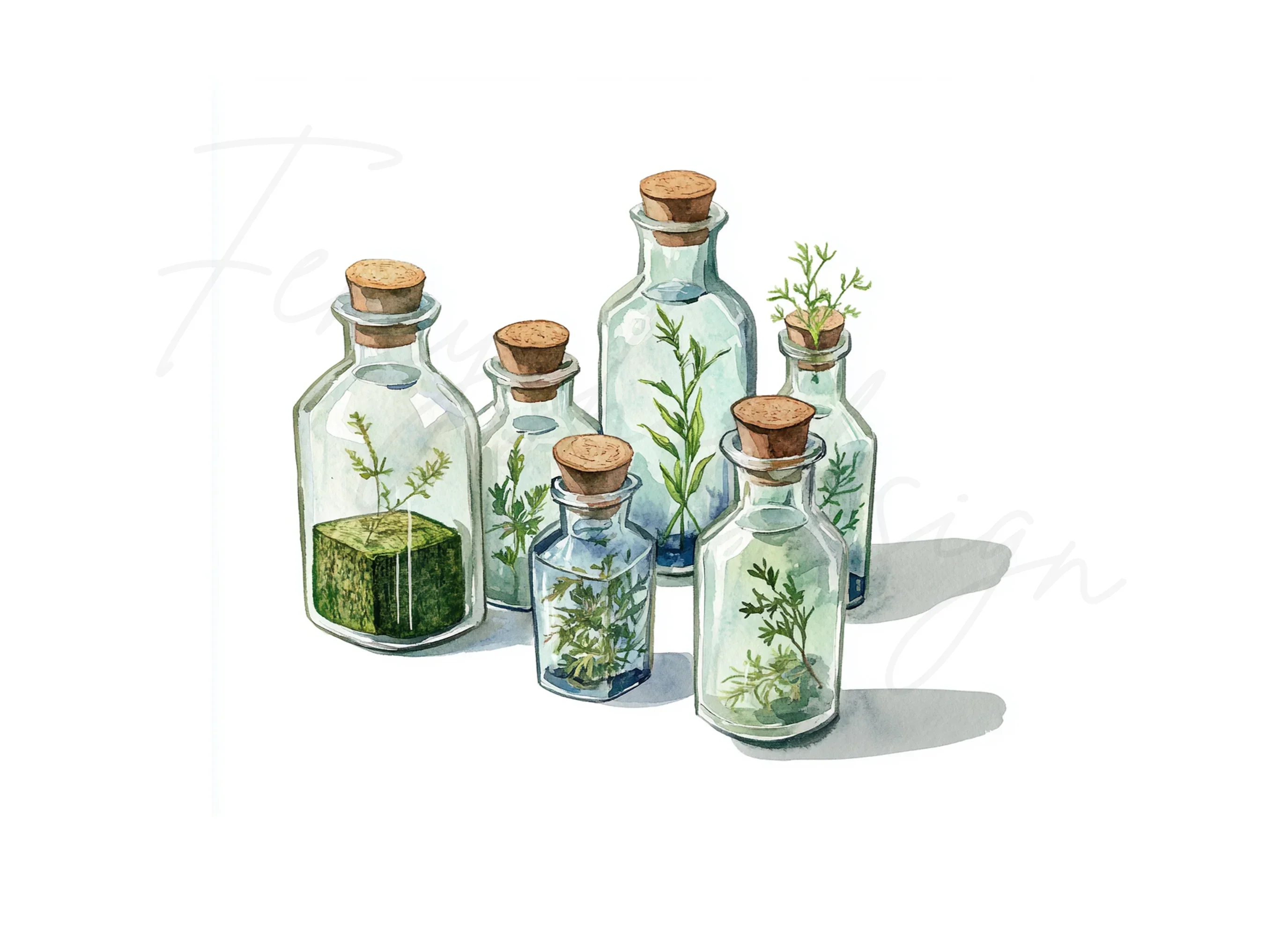 Herbal Glass Bottles Clipart Bundle - Image 3