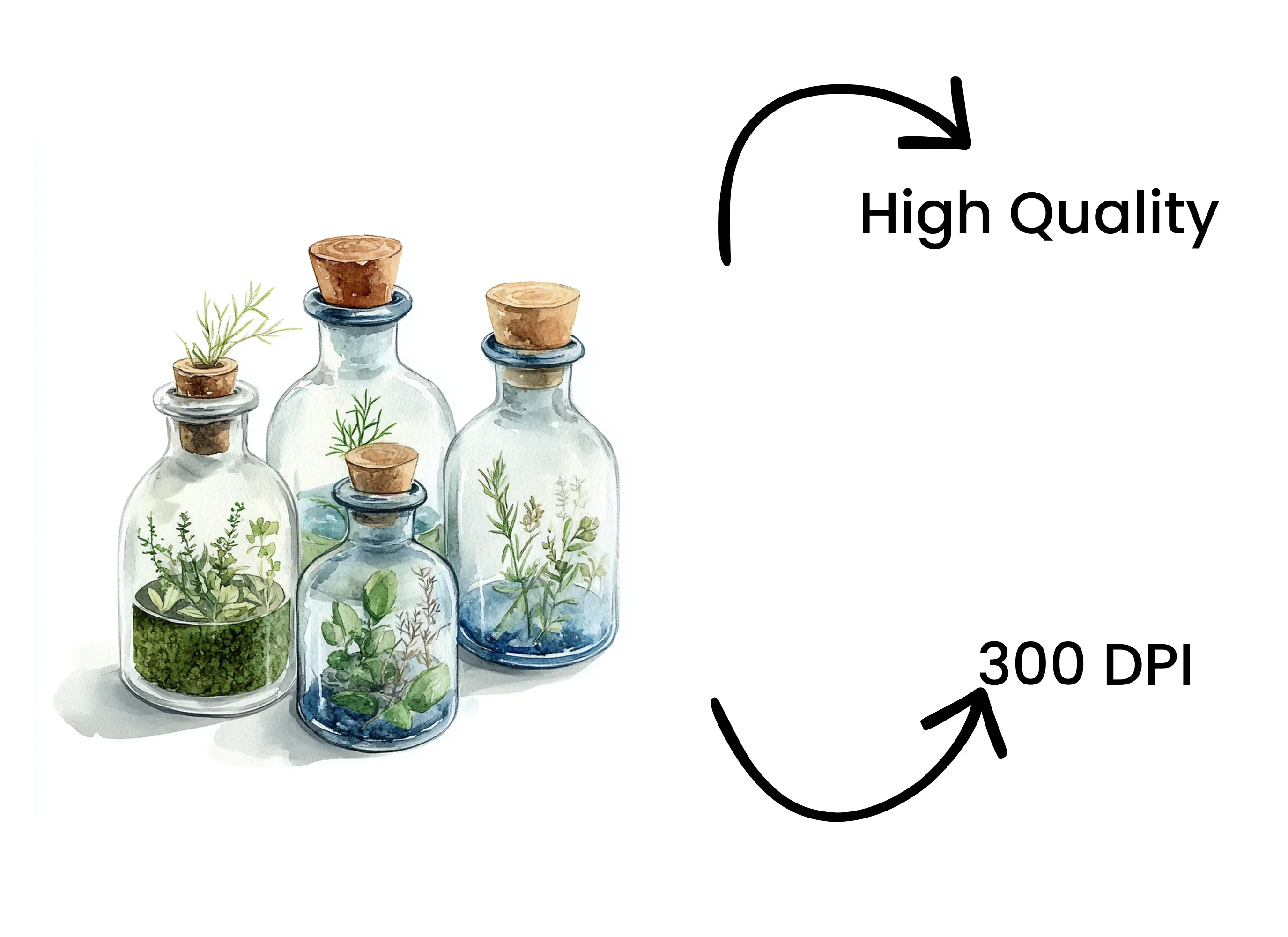 Herbal Glass Bottles Clipart Bundle - Image 4