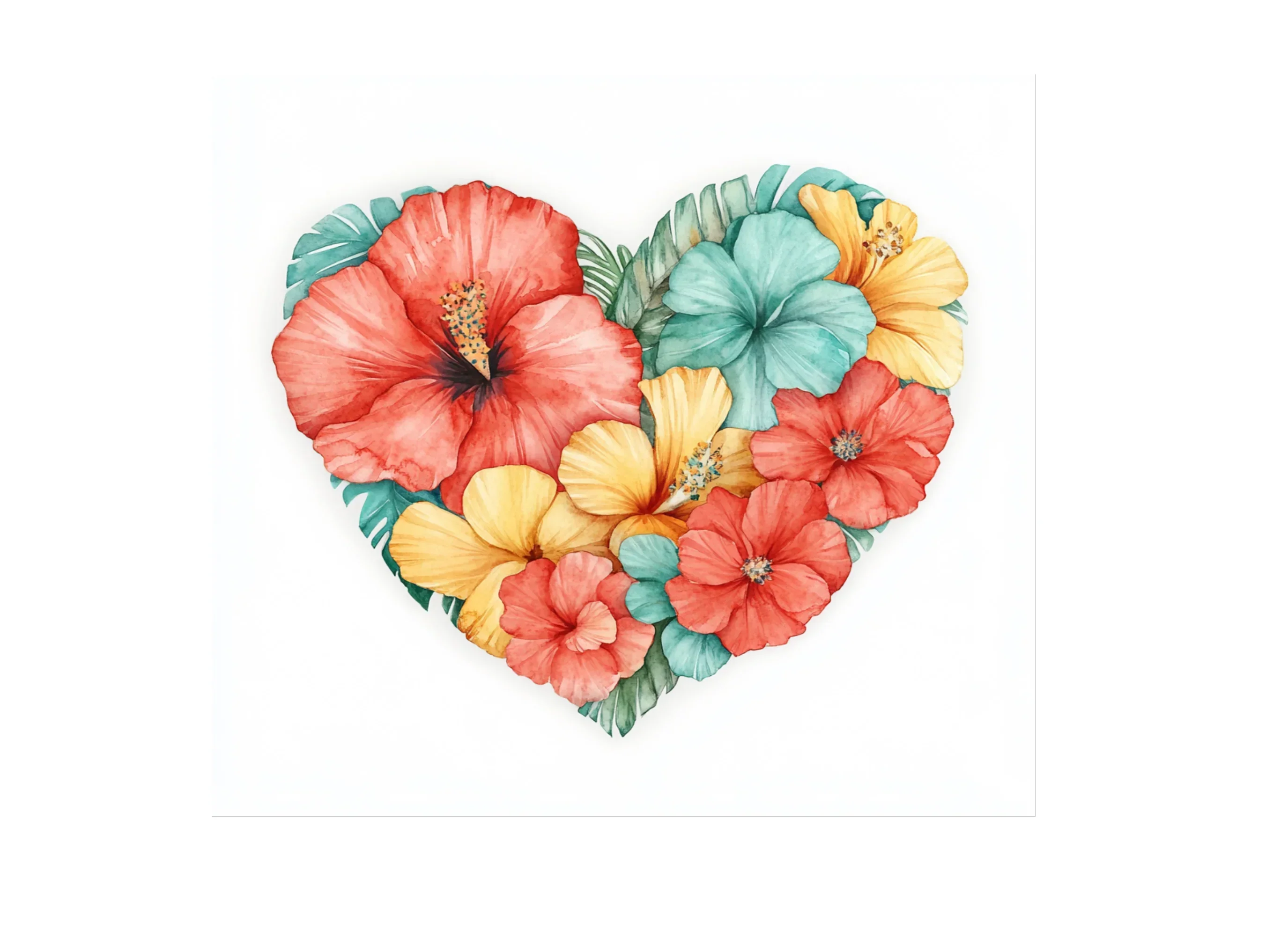 Hibiscus Heart Clipart Bundle - Image 2