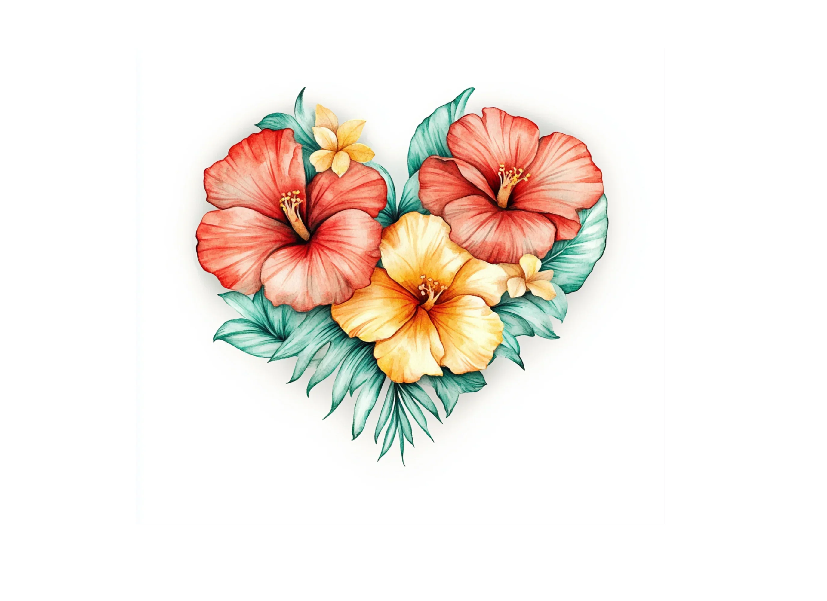 Hibiscus Heart Clipart Bundle - Image 3