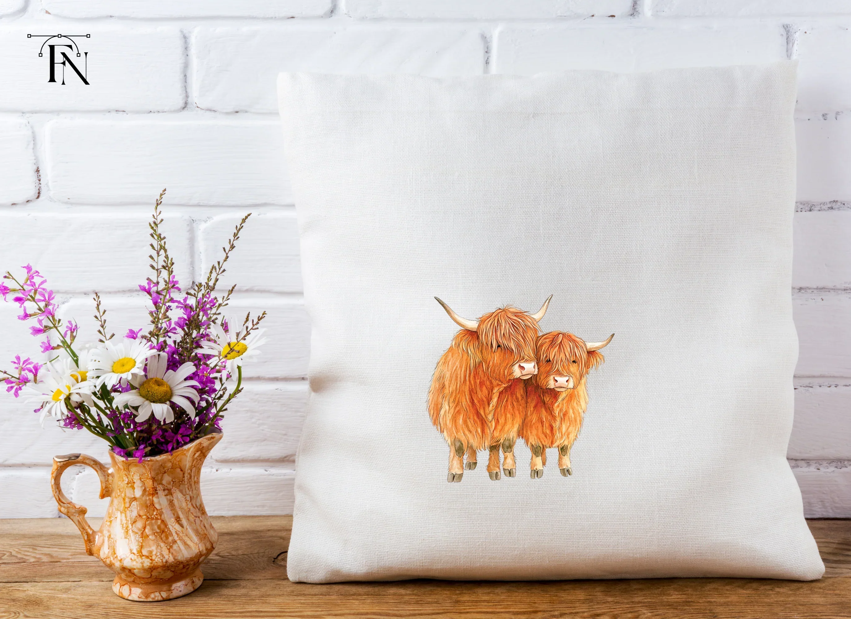 Highland Cow and Calf Clipart Bundle - Image 5
