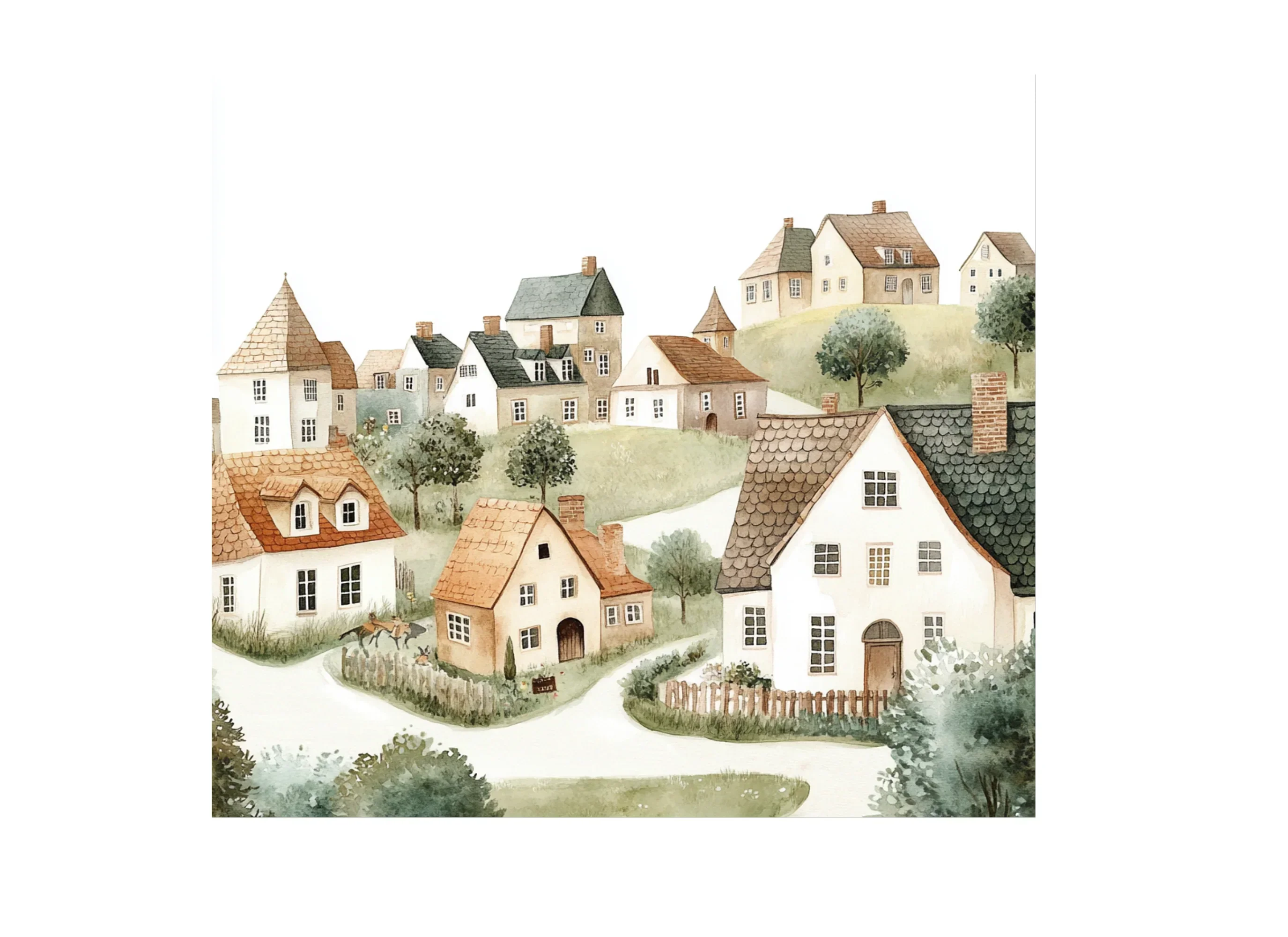 Hillside Village Illustrations Clipart Bundle - Image 3