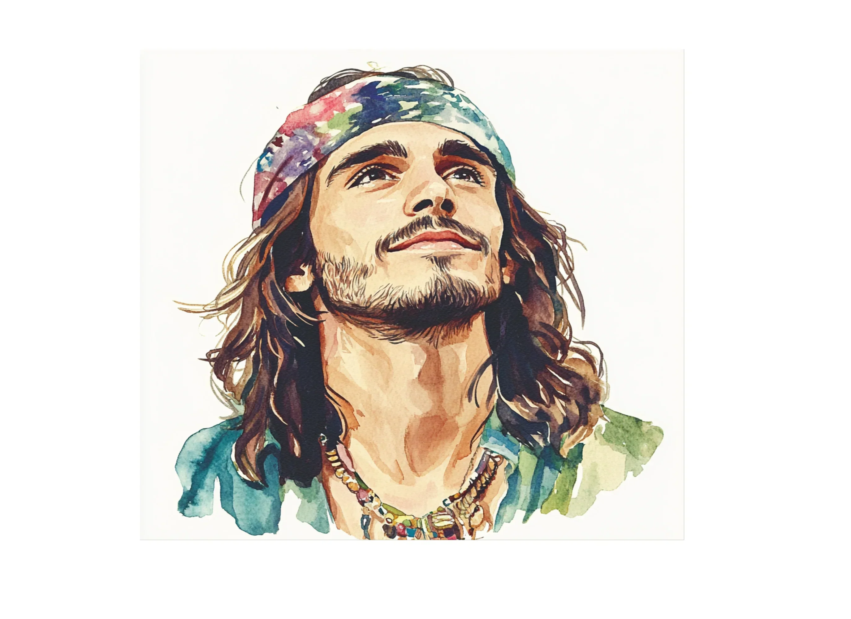 Hippie Men Portraits Clipart Bundle - Image 2