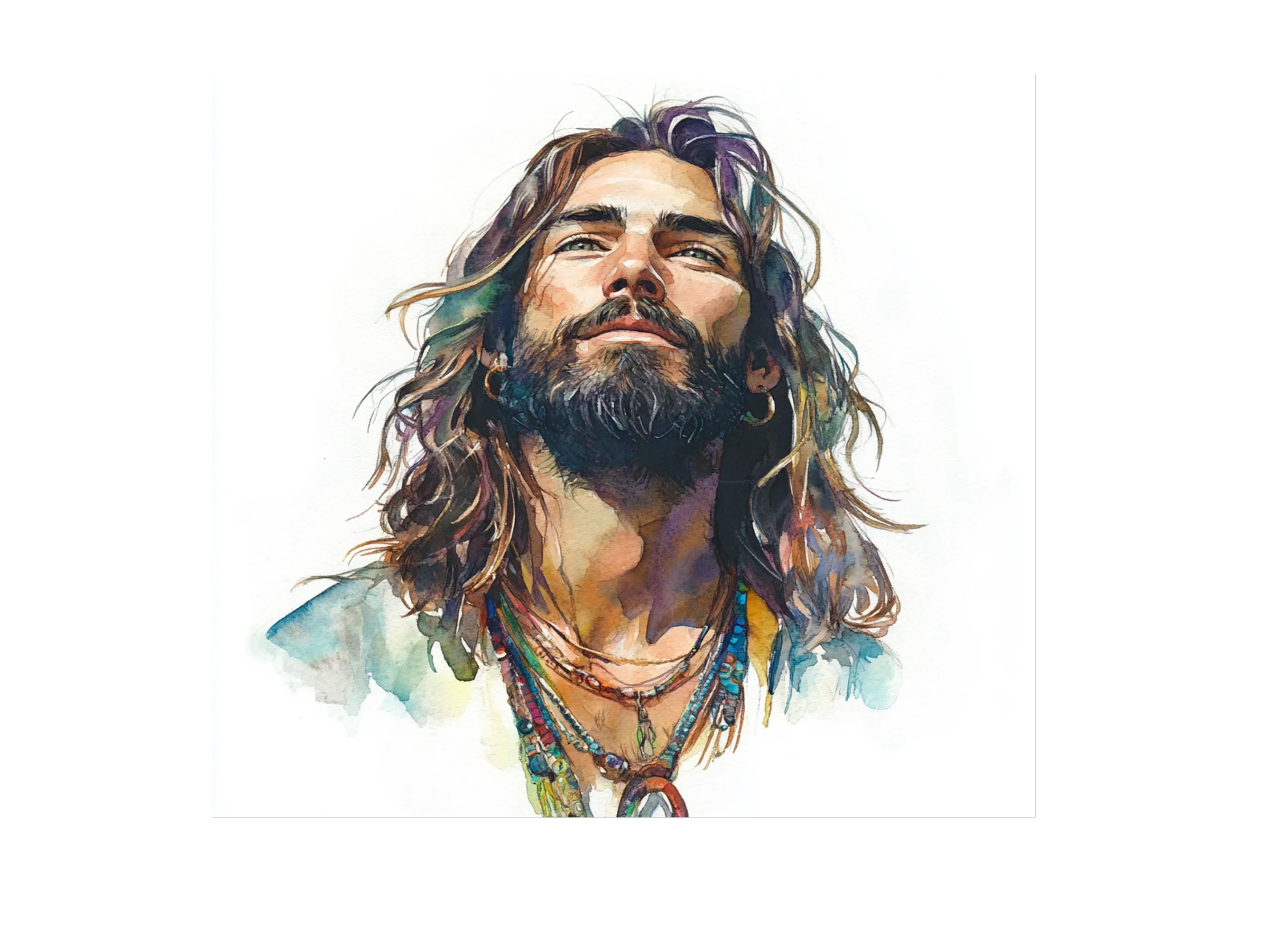 Hippie Men Portraits Clipart Bundle - Image 3