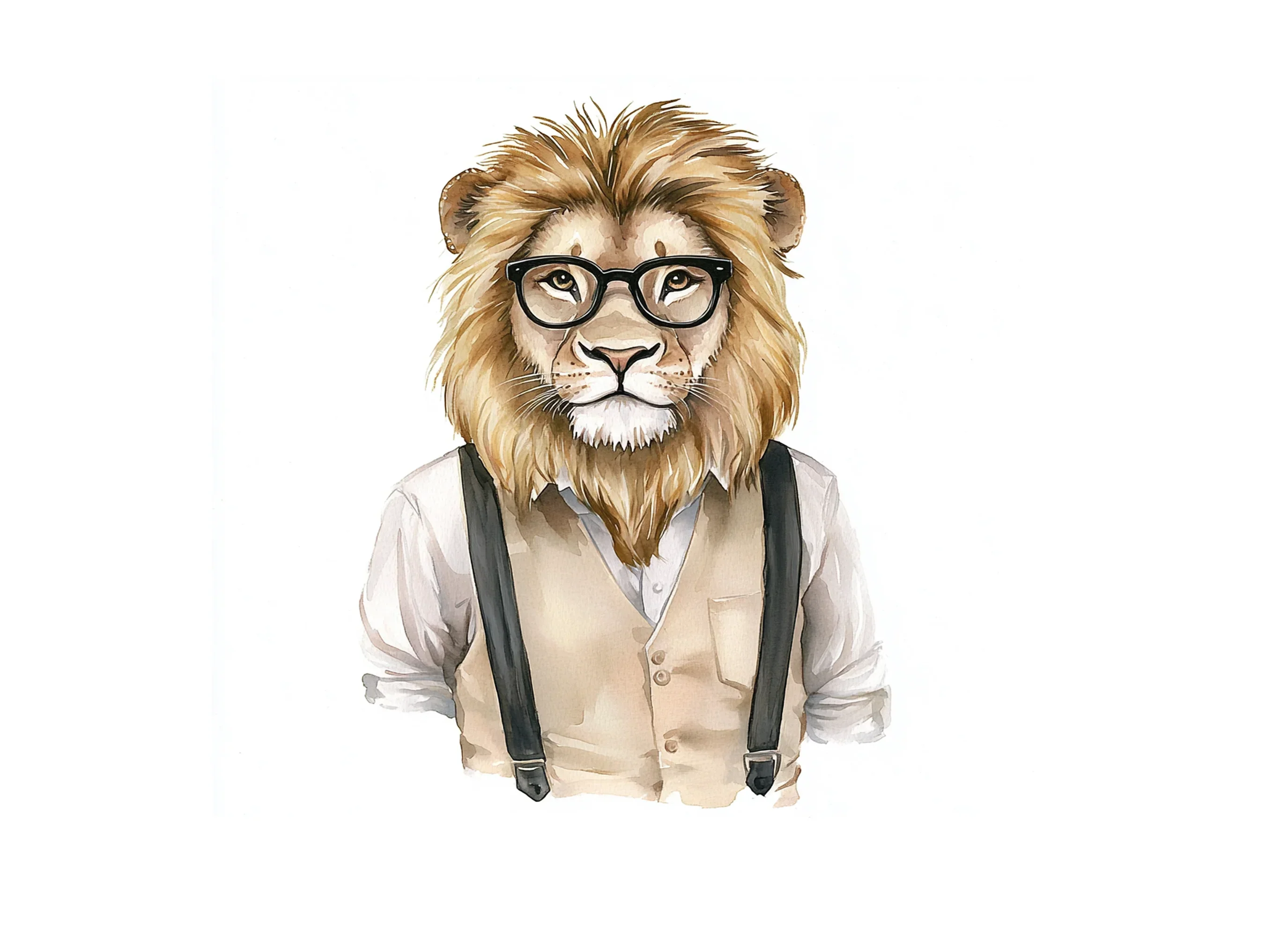 Hipster Lion with Glasses Clipart Bundle - Image 3