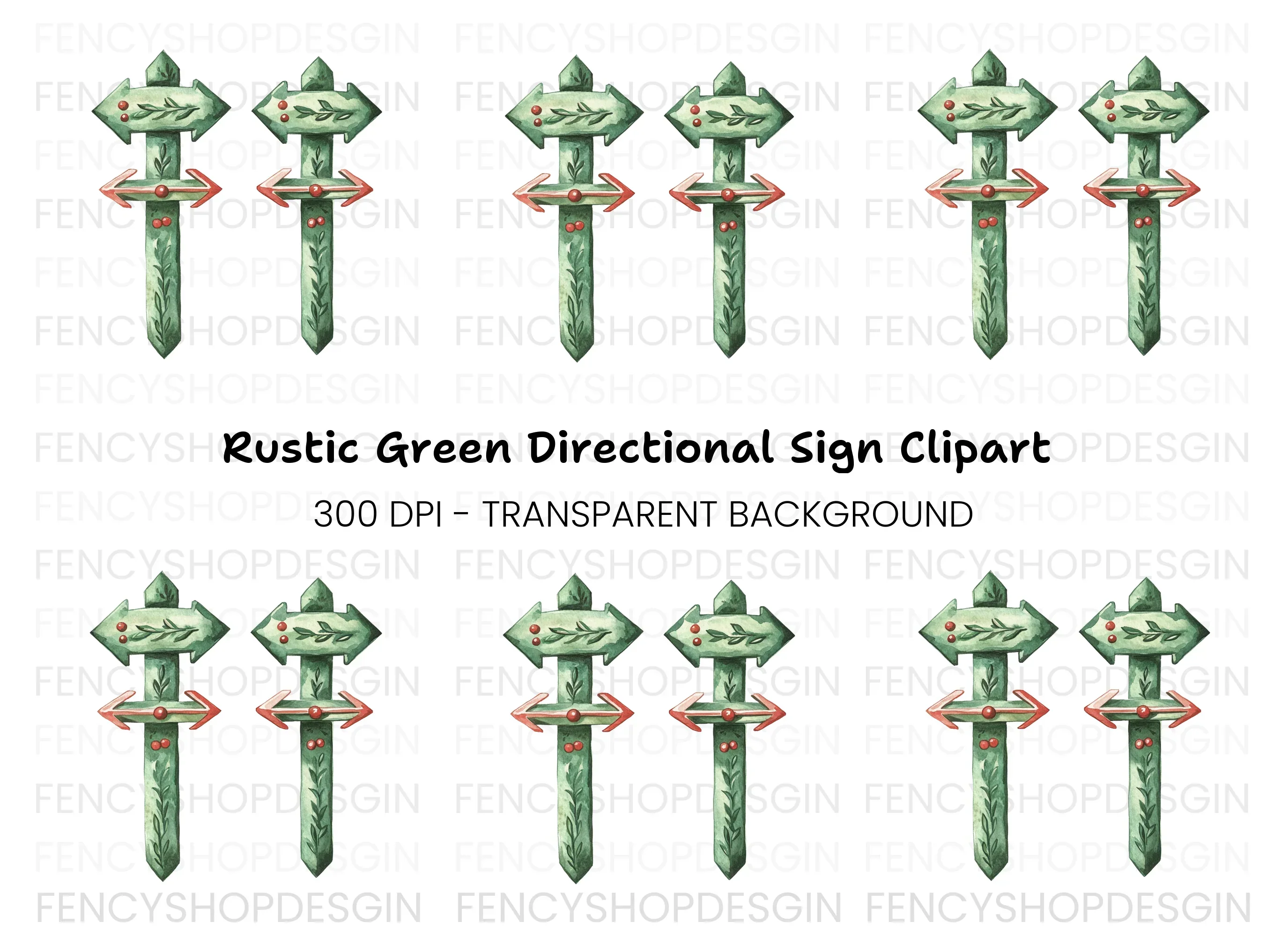Holiday Arrow Signs Clipart Bundle