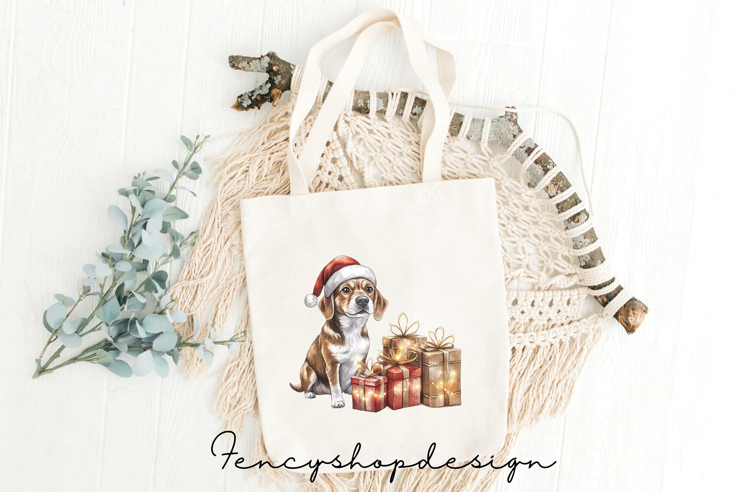 Holiday Dogs Gifts Clipart Bundle - Image 3