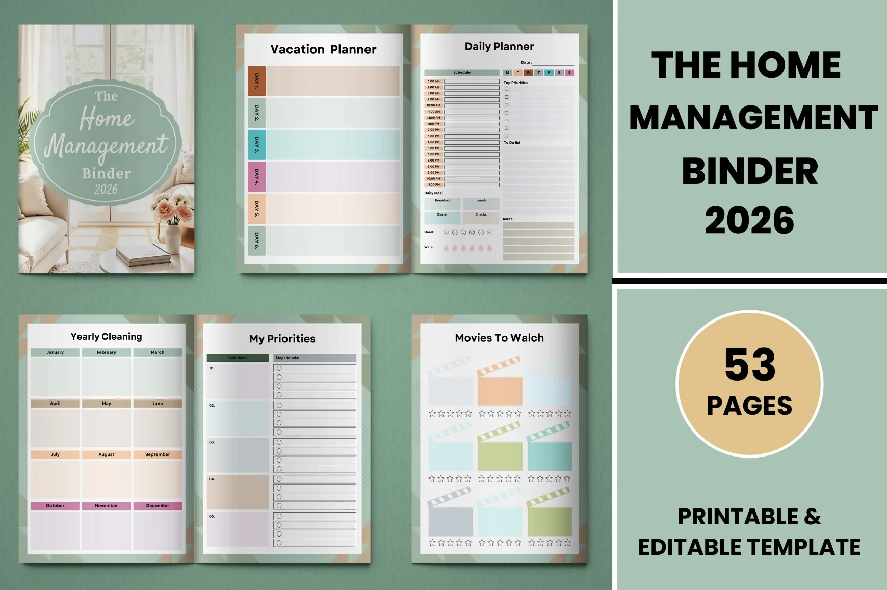 Home Management Binder Planner